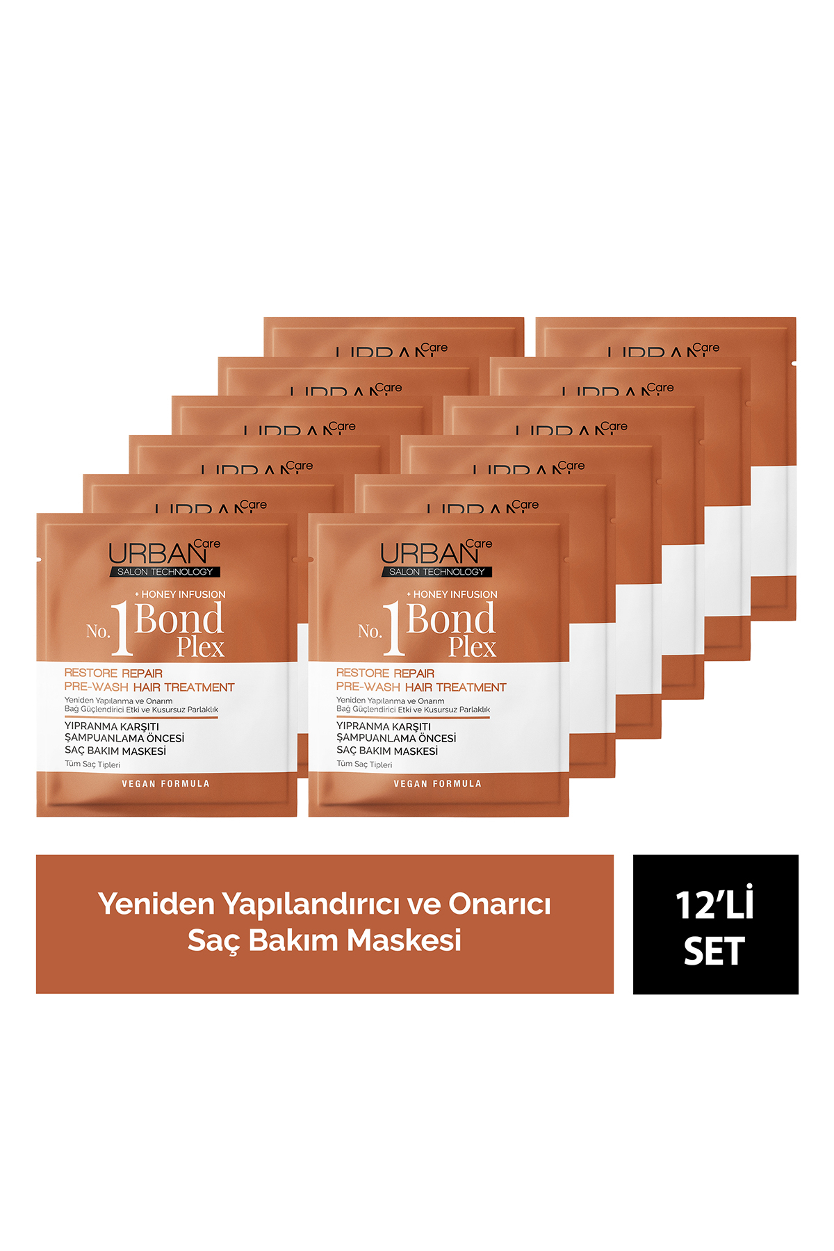 Urban Care No.1 Bond Plex Restore Repair Yıpranma Karşıtı Duş Öncesi Saç Bakım Maskesi-12'li Set-vegan