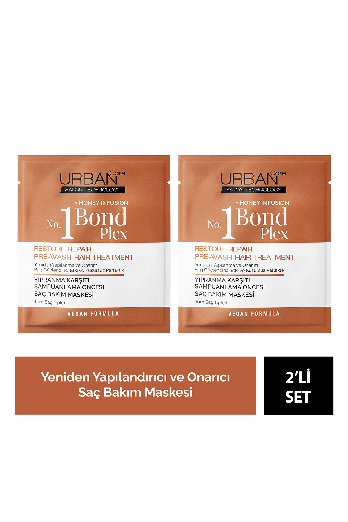Urban Care No.1 Bond Plex Restore Repair Yıpranma Karşıtı Duş Öncesi Saç Bakım Maskesi-2x50 Ml-vegan
