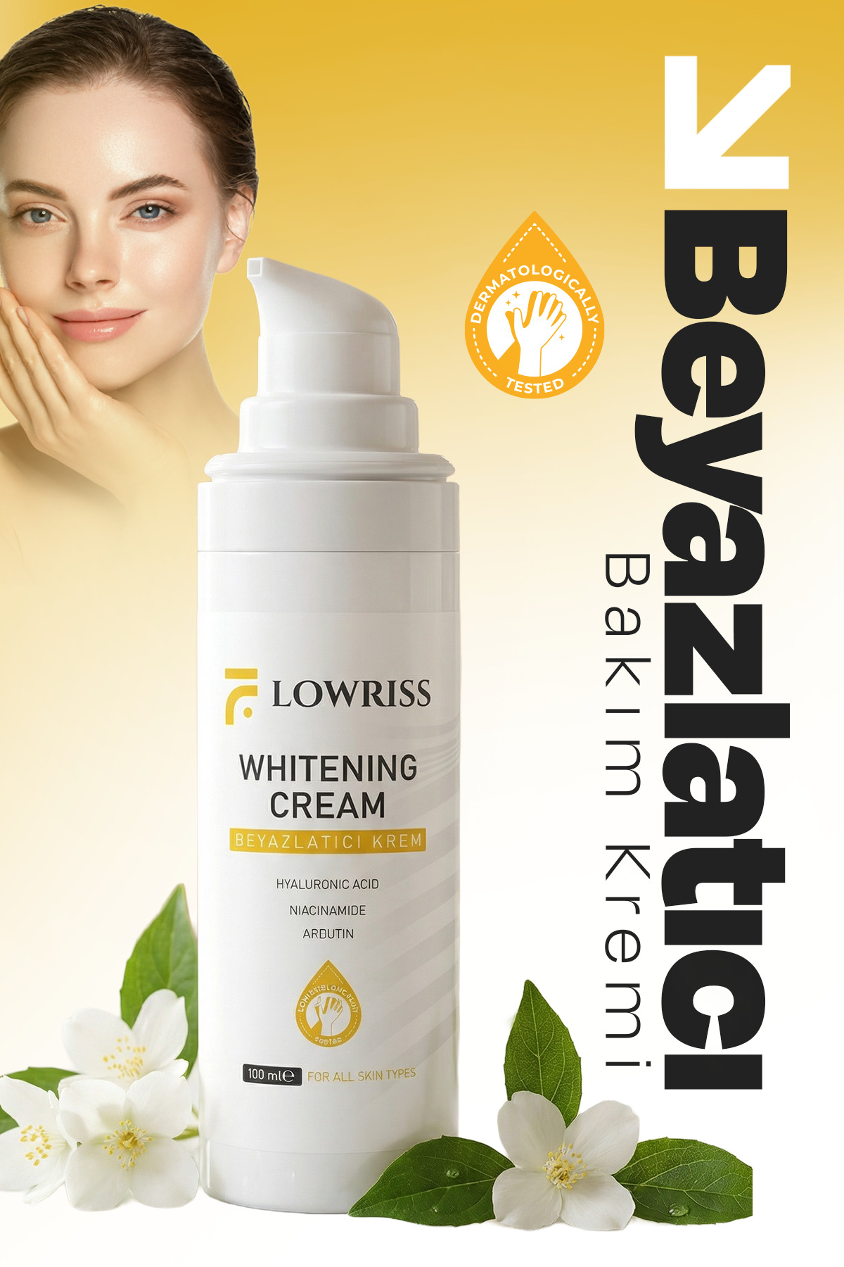 LOWRISS Beyazlatıcı Krem &yüz, Dirsek, Diz, Koltuk Altı, Genital Bölgesi,& Ton Dengeleyici Krem 30spf