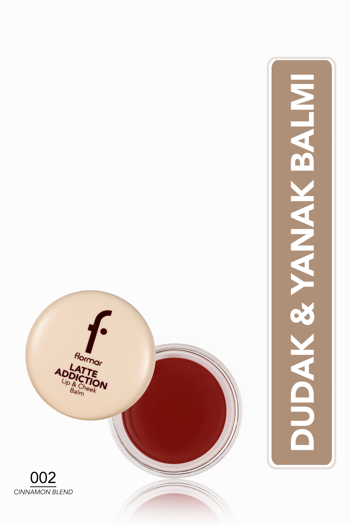 Flormar Latte Yumuşak Dokulu Doğal & Parlak Bitişli Dudak ve Yanak Balm'ı - 002 Cinnamon Blend