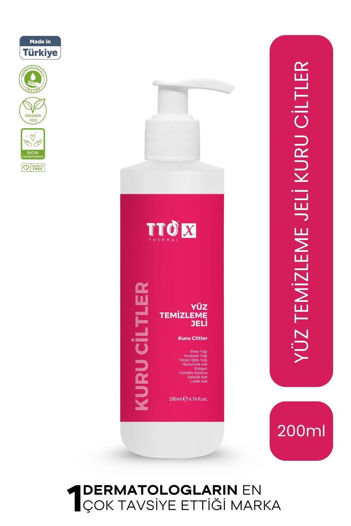 TTO X Yüz Temizleme Jeli Kuru Ciltler 200 ml