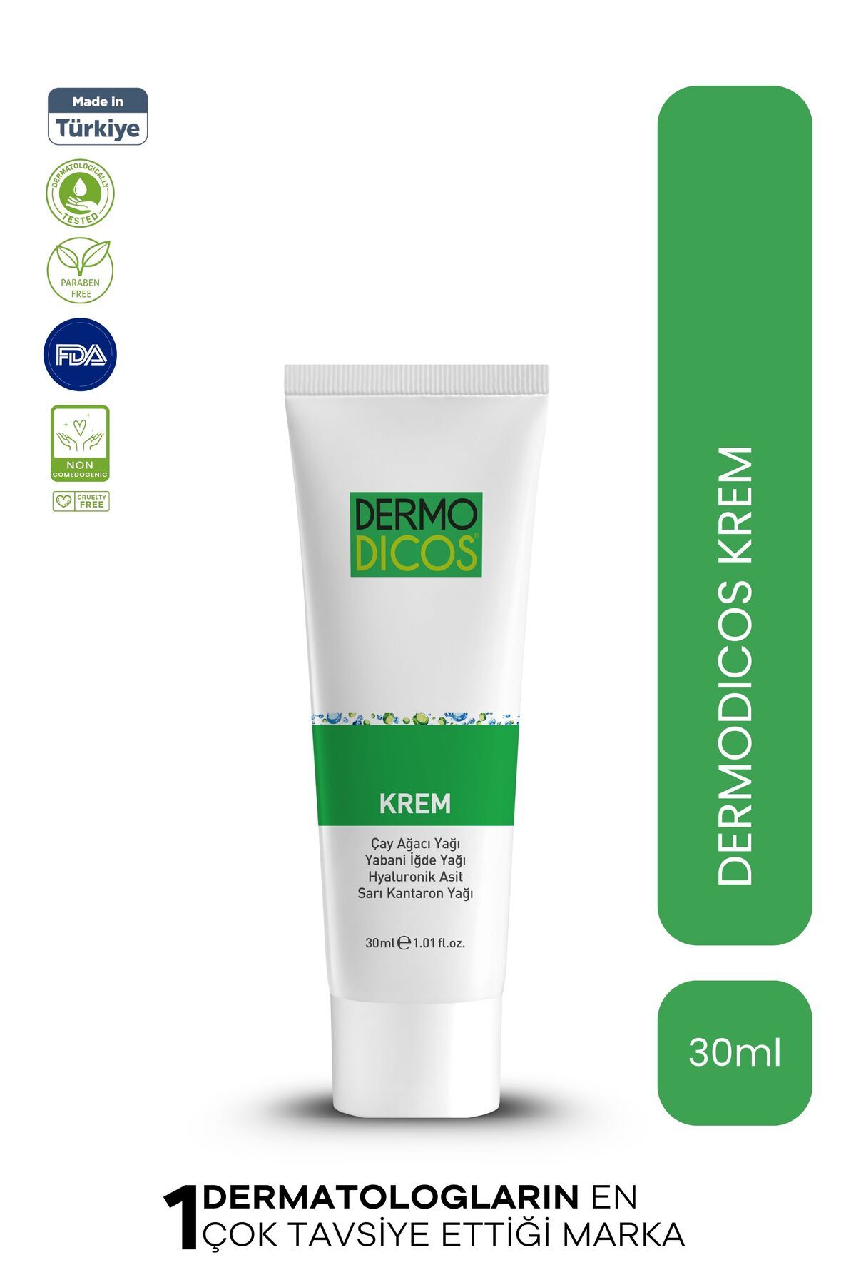 TTO Dermodicos Krem 30 ml Hyaluronik (ÇAY AĞACI YAĞ / TEA TREE OİL)