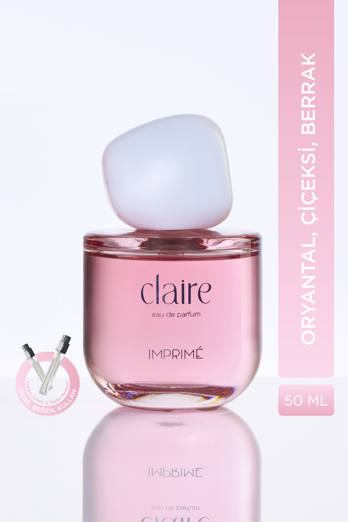 Imprime Claire EDP Kadın Parfüm 50ml | Oryantal & Çiçeksi | Mandalina, Yasemin, Gül, Şeftali, Misk, Amber