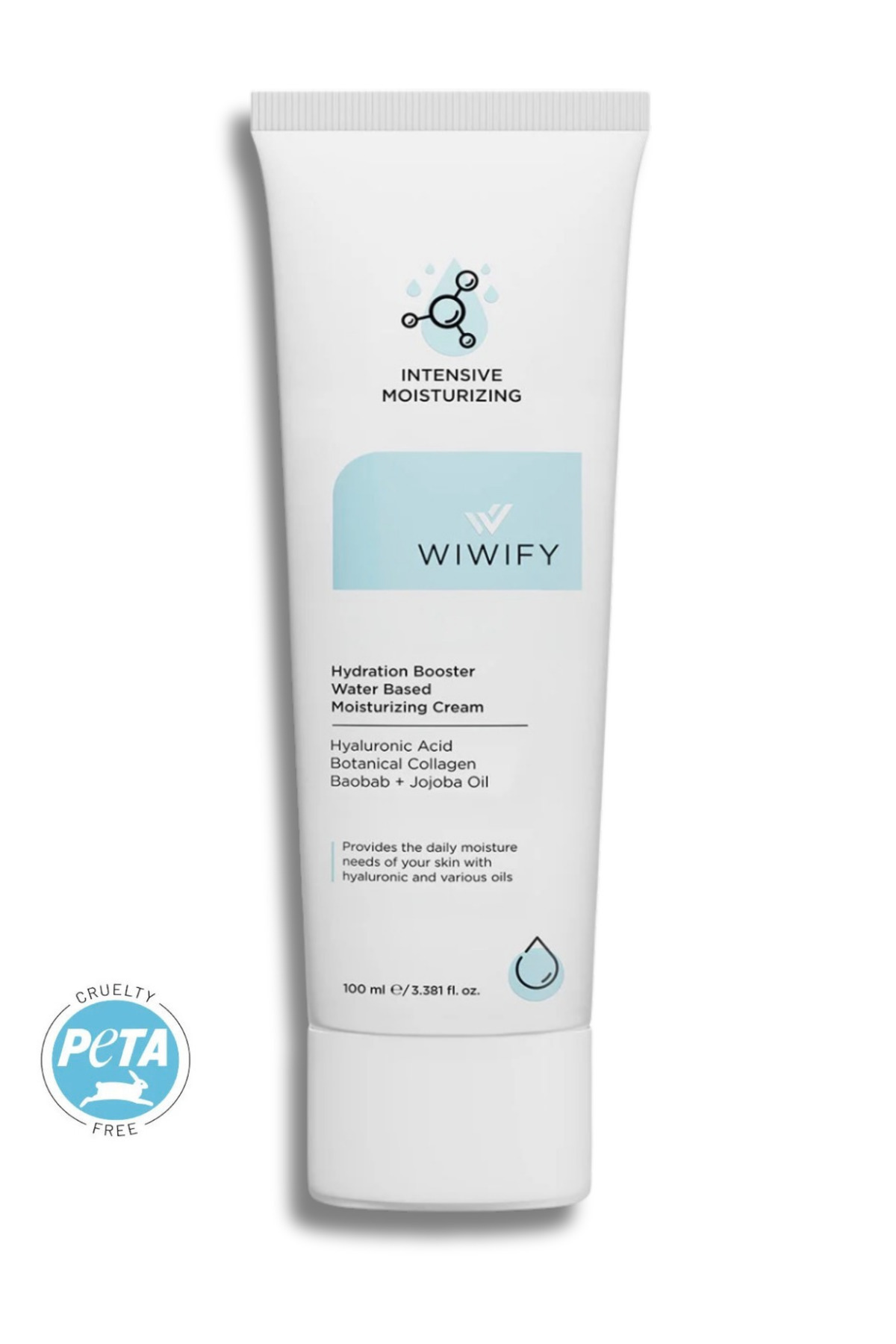 WIWIFY Su Bazlı Yoğun Nemlendirici Yüz Kremi 100 ml Tüm Cilt Tipleri 24 Saat Etkili