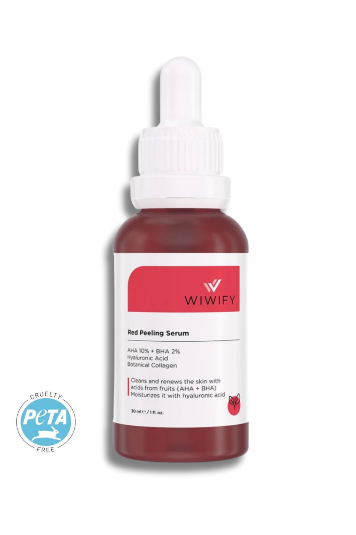 WIWIFY Gözenek Sıkılaştırıcı Akne Karşıtı Yenileyici Red Peeling Serum (AHA 10%+BHA 2%) 30 Ml