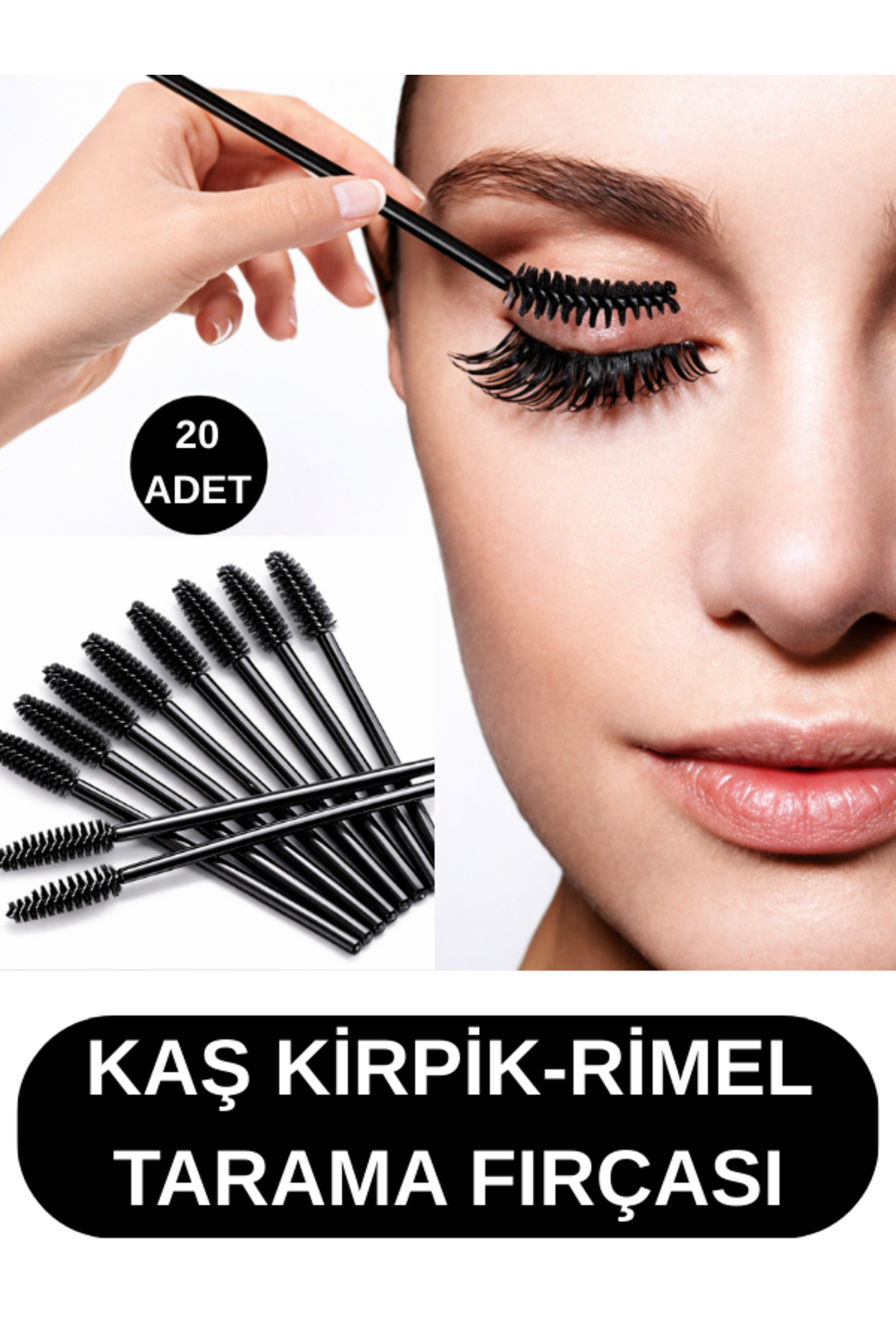 SheMask Kirpik Kıvırıcı Kaş Kirpik Tarama Fırçası – Maskara Rimel Fırçası Kaş Şekillendirici Göz Makyajı
