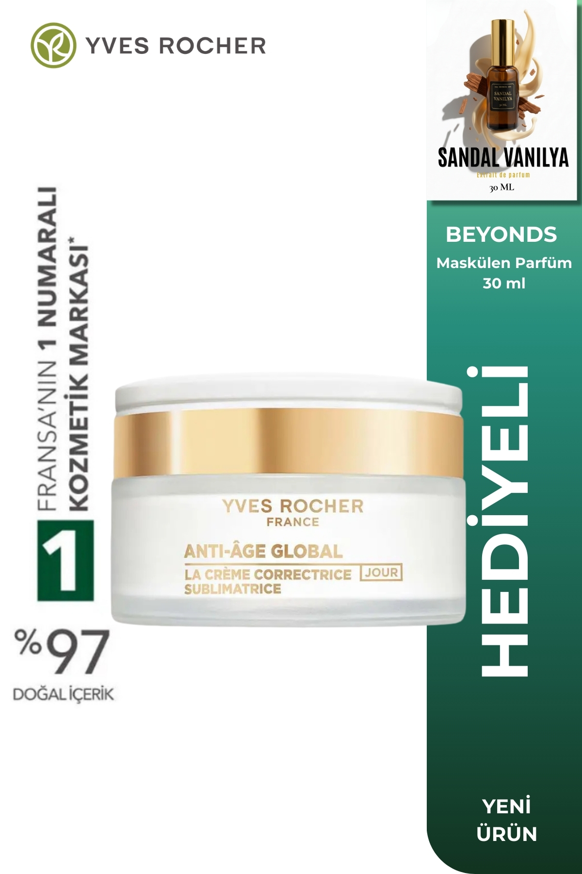 Yves Rocher Anti-Age Global Yenileyici Yaşlanma Karşıtı Gündüz Kremi - Kök Hücre Bakımı