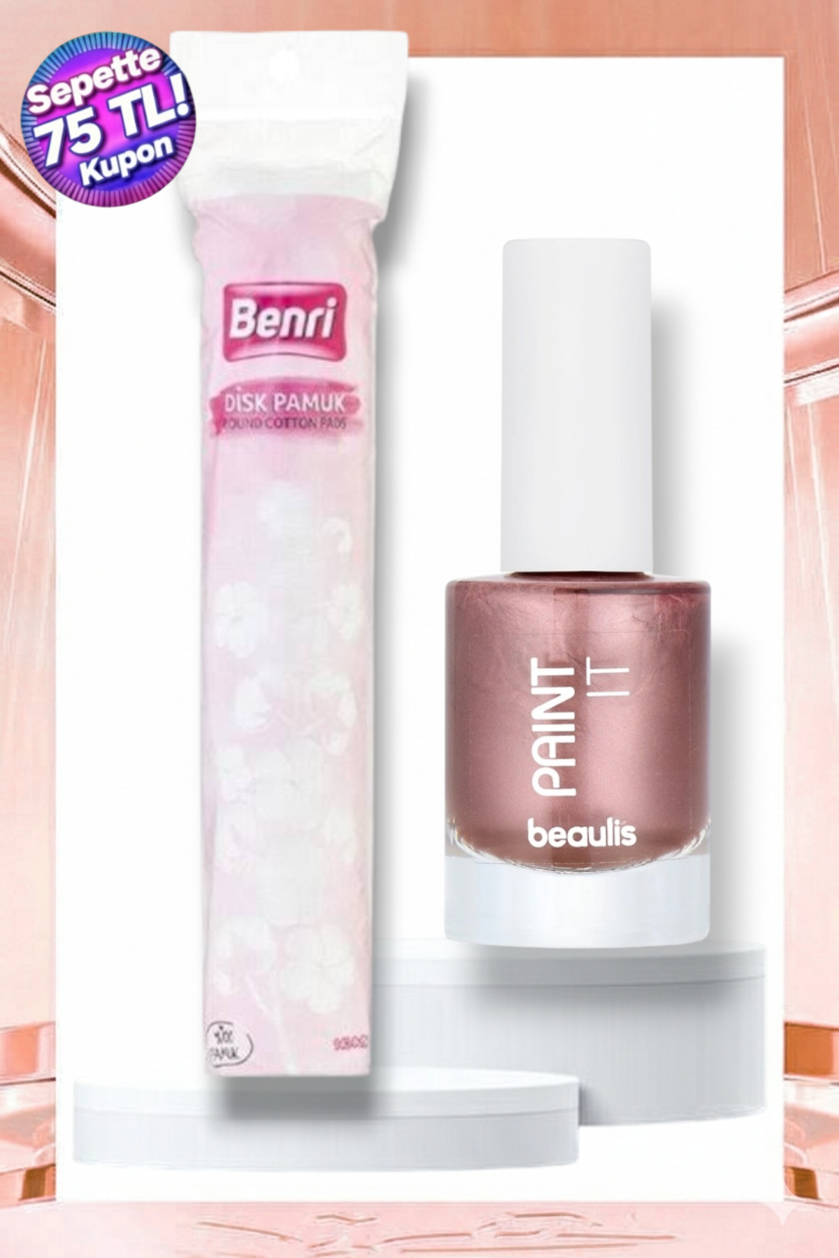beaulis Paint It Oje 610 Imagination + 140 Adet Disk Pamuk Avantajlı Oje Seti