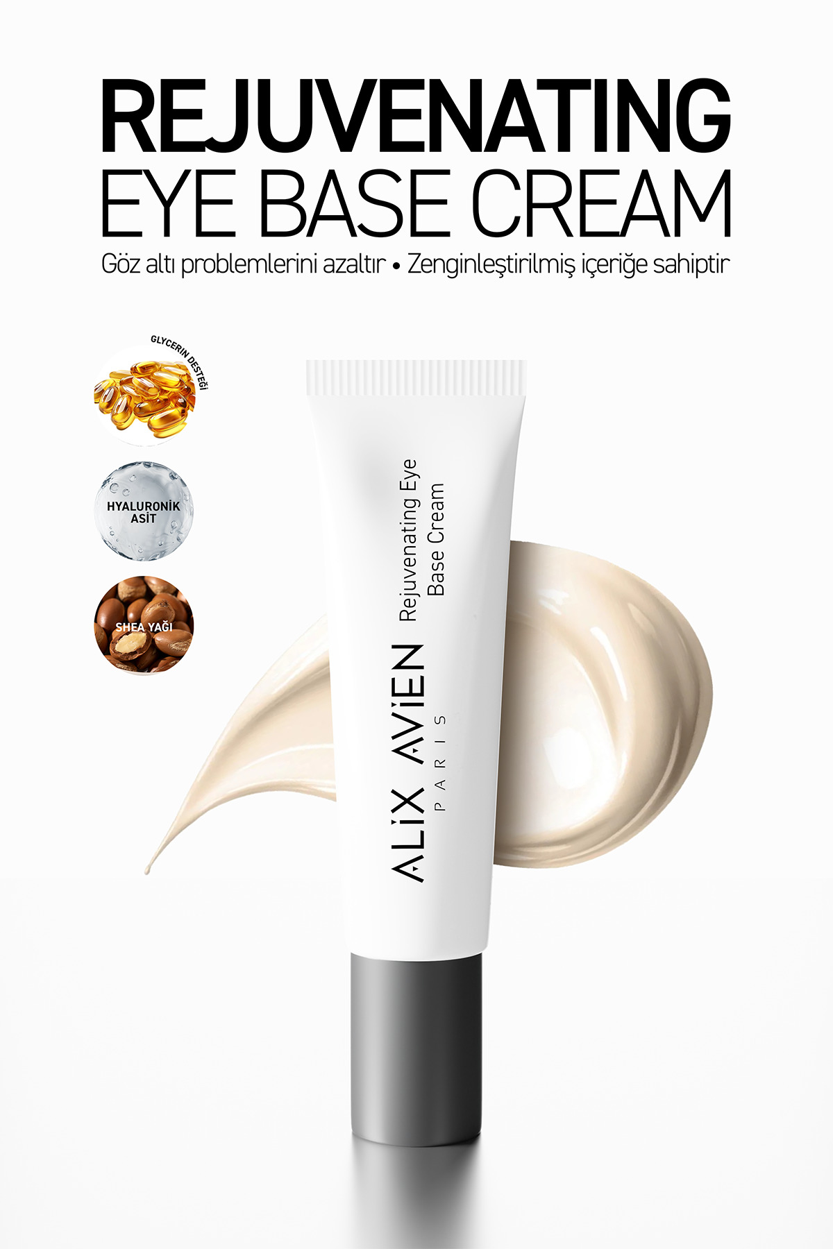 Alix Avien Göz Altı Kırışıklık Karşıtı Aydınlatıcı Nemlendiren Göz Baz Kremi - Rejuvenating Eye Base Cream