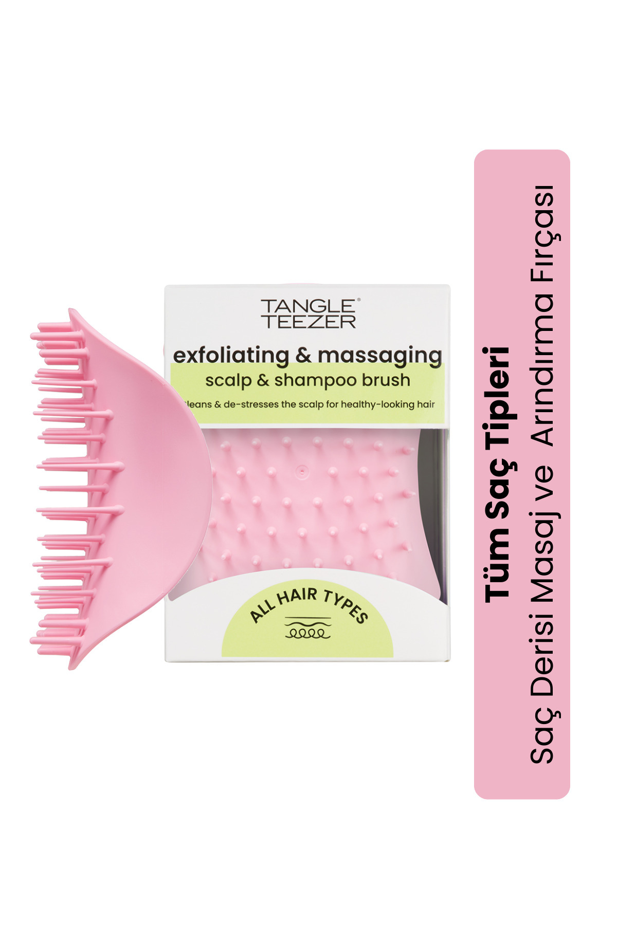 Tangle Teezer Scalp Brush Pink Masaj & Saç Fırçası - Islak Kuru Kullanım (Tüm Saç Tipleri)