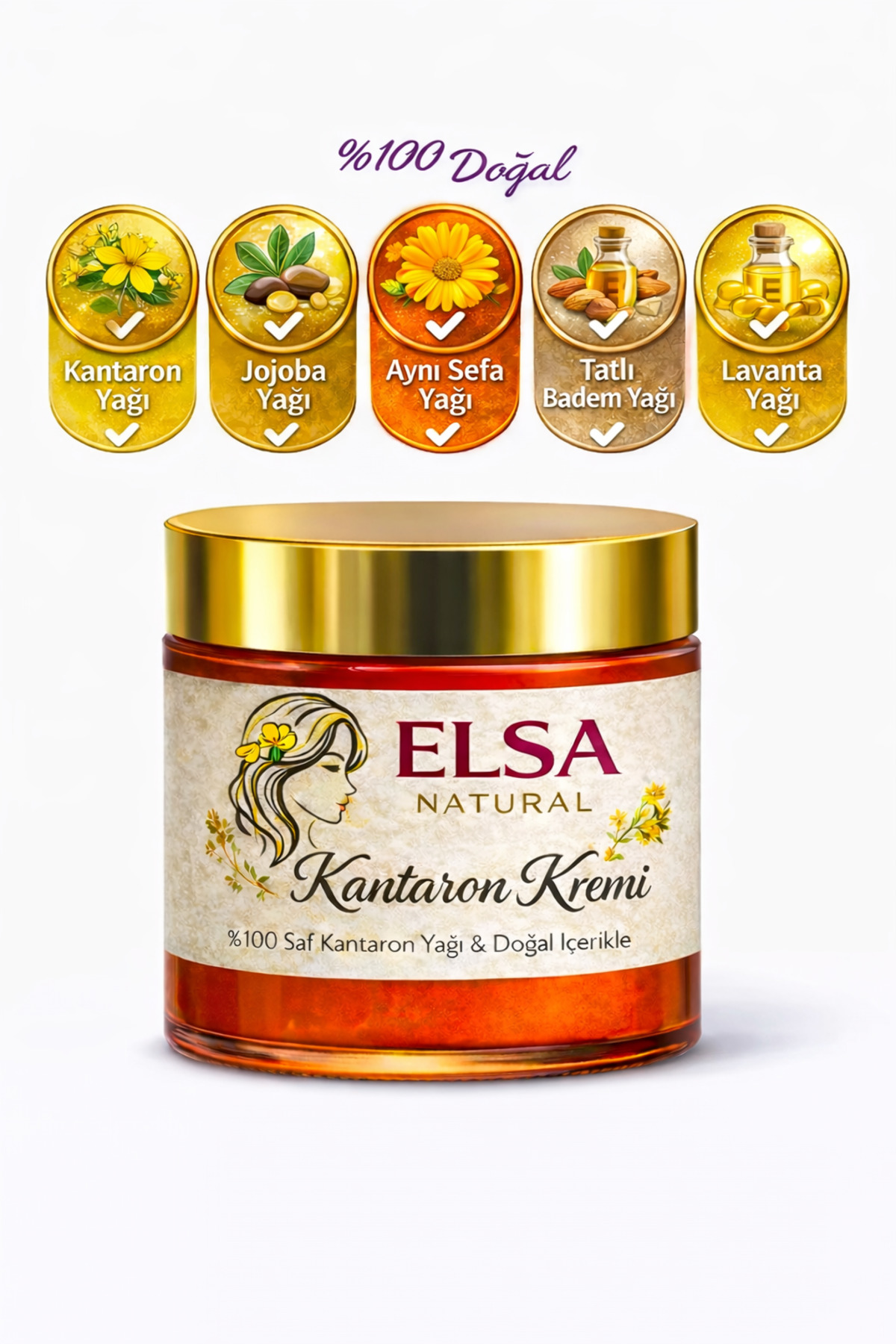 ELSA NATURAL Kantaron Yağlı Gece Bakım Kremi- Nemlendirici-Onarıcı %100 Doğal ve Katkısız 30ml