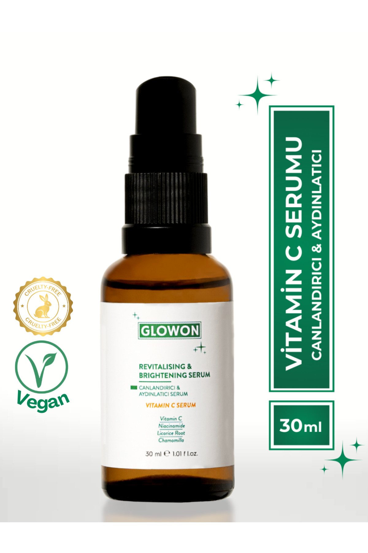 GLOWON Aydınlatıcı Ve Ton Eşitleyici C Vitamini Bakım Serumu 30 ml