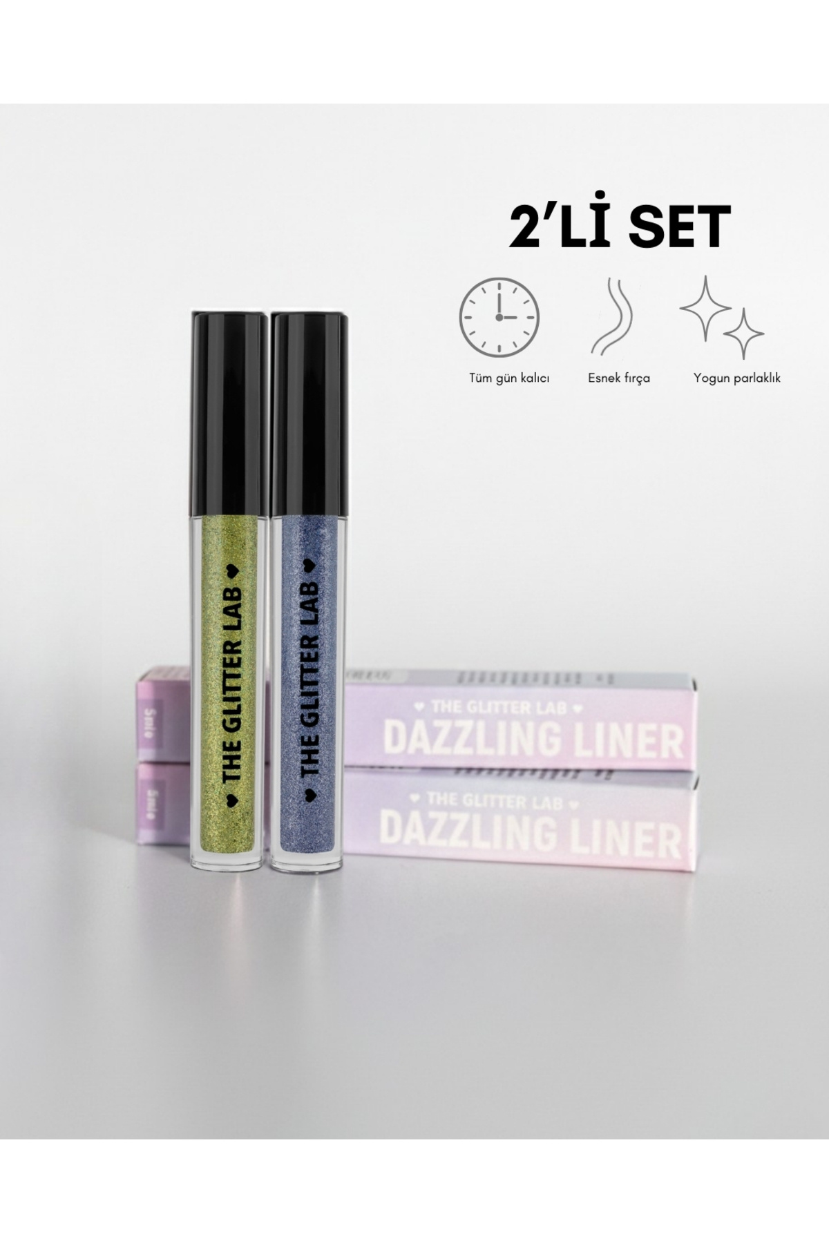 The Glitter Lab 2li Simli Likit Eyeliner | Dazzling Liner Seti NO 2