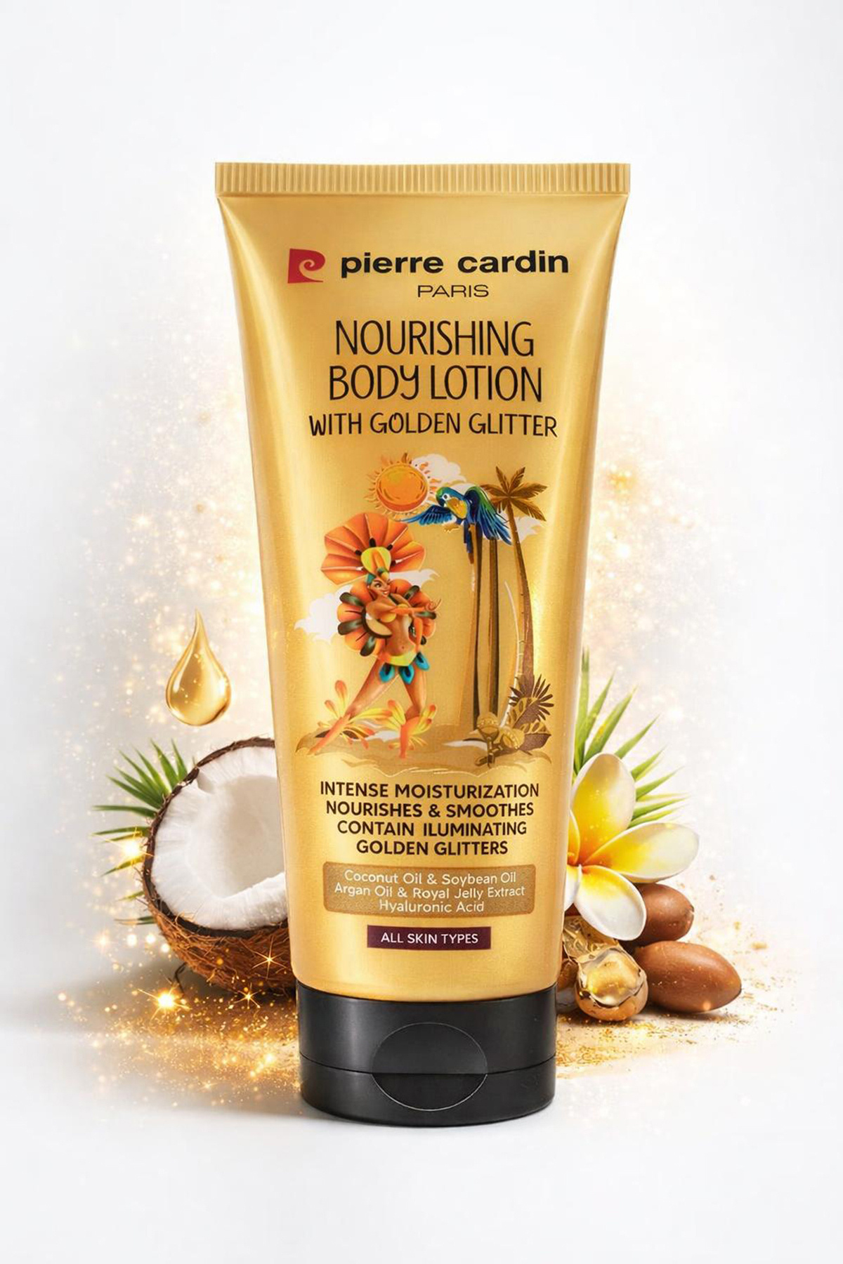 Pierre Cardin Nourishing Body Lotion with Golden Glitter - Altın Işıltılı Besleyici Vücut Losyonu -