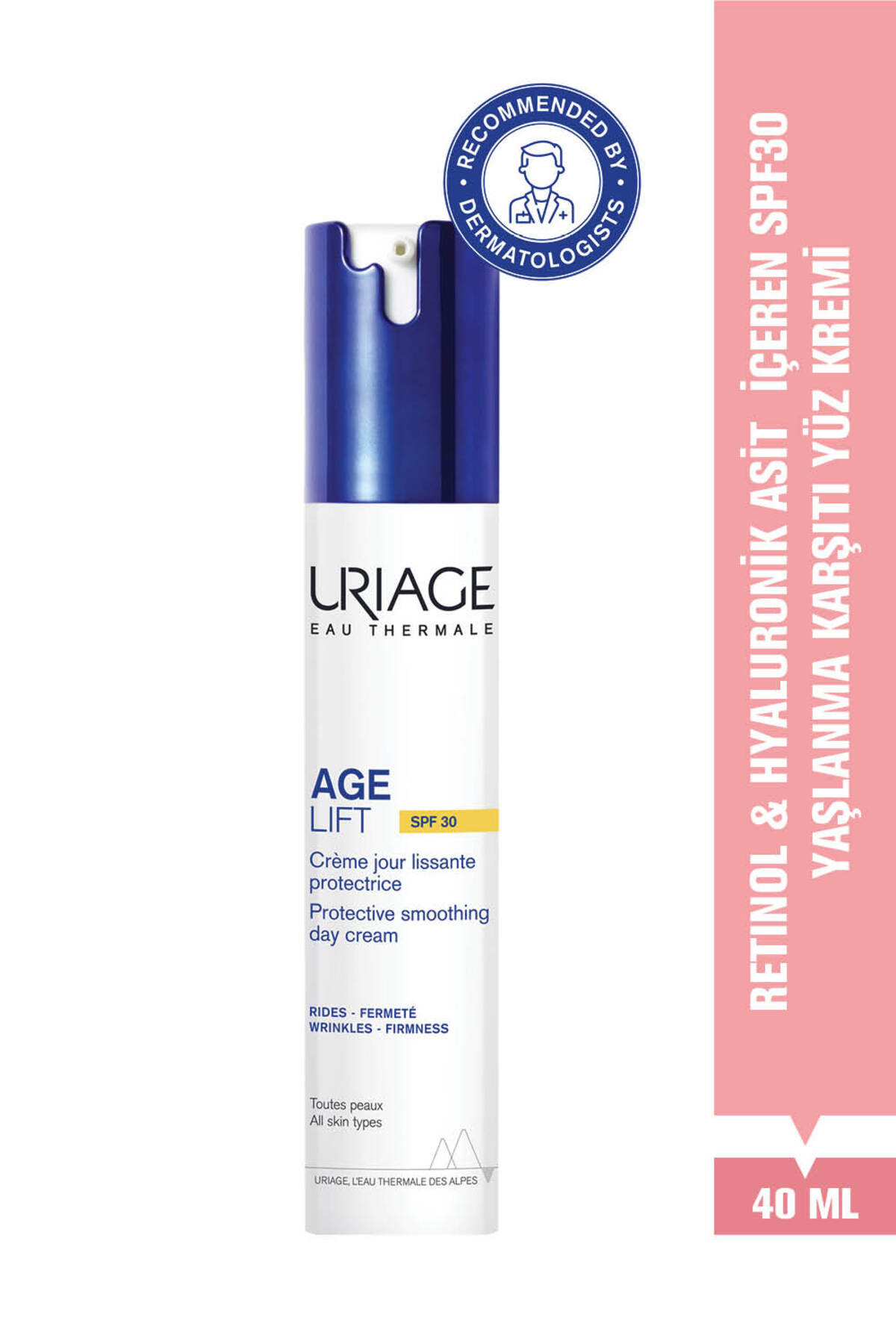 Uriage AGE LIFT Retinol ve Hyalüronik Asit İçeren Yaşlanma Karşıtı SPF30 Yüz Kremi 40 ml