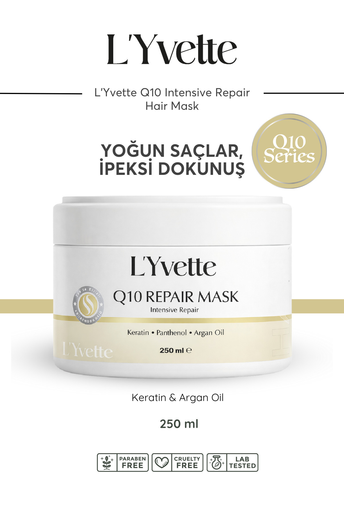L'Yvette Argan Yağı, Shea Butter ve Q10 İçeren Yoğun Onarıcı Saç Maskesi