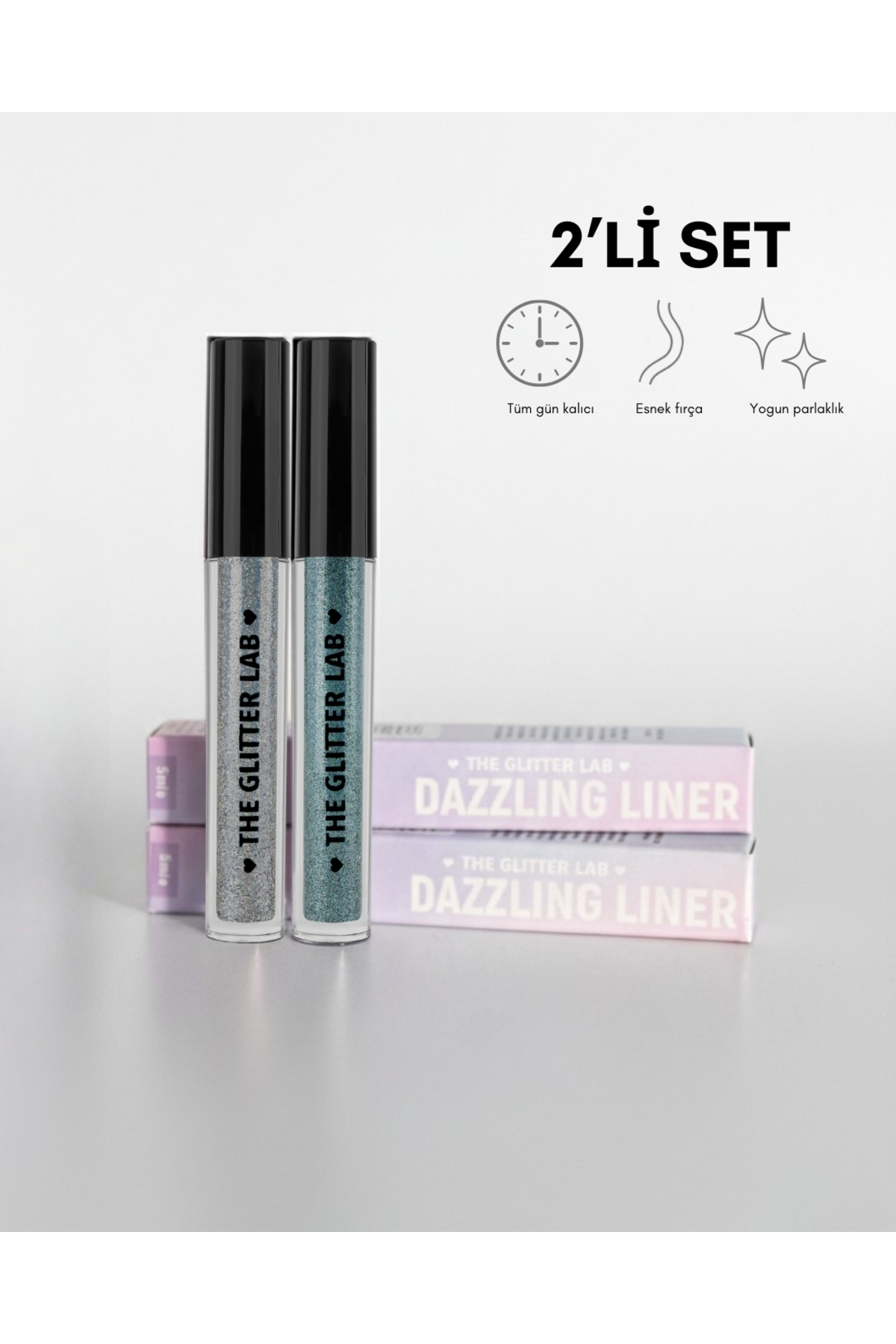 The Glitter Lab 2li Simli Likit Eyeliner | Dazzling Liner Seti NO 6
