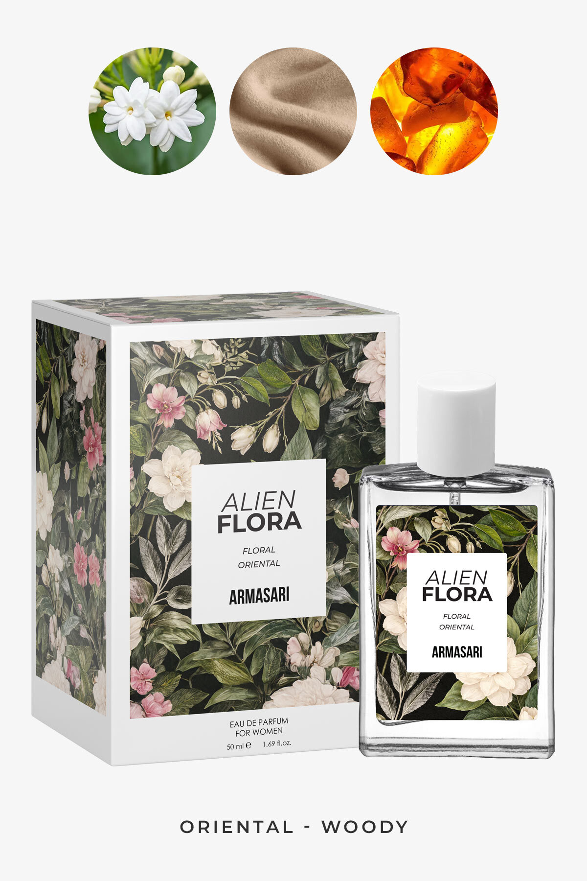 Armasari Alien Flora Kalıcı Kadın Parfüm 50ml | Oryantal & Odunsu | Yasemin, Kaşmir, Amber