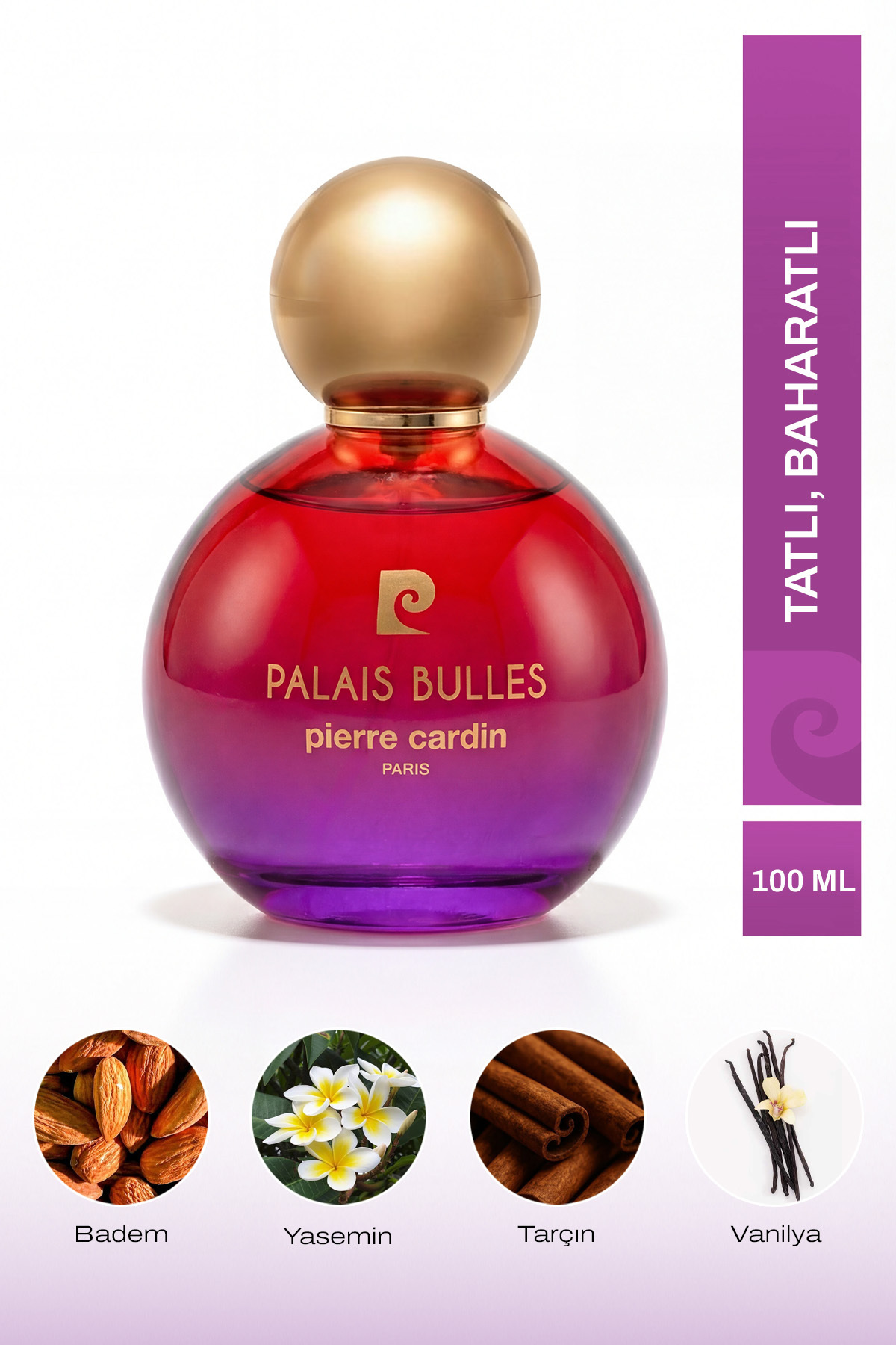 Pierre Cardin Palais Bulles EDP Kadın Parfüm 100 ml|Baharatlı, Tatlı| Badem, Tarçın, Yasemin, Kakao, Vanilya