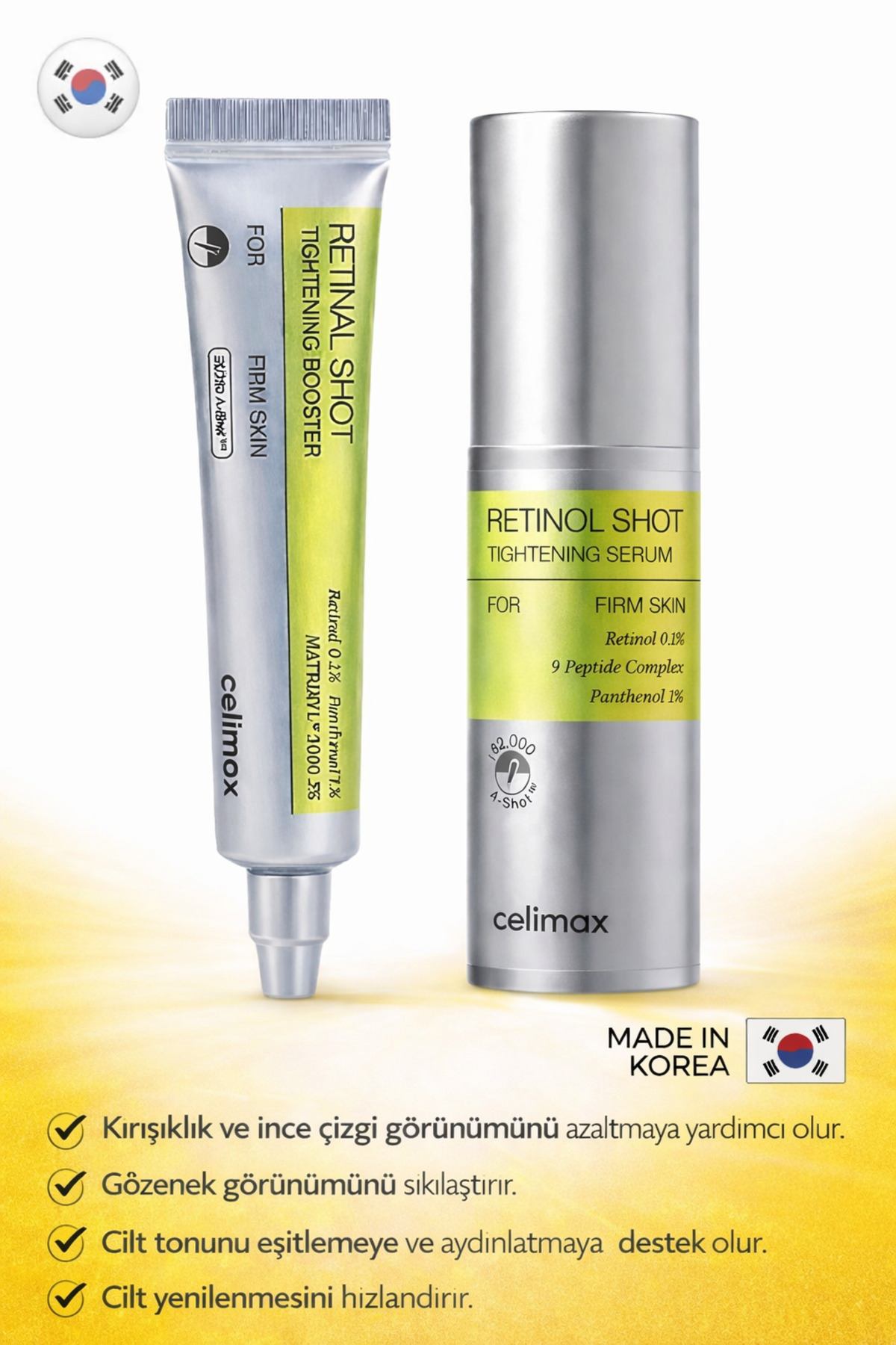 The Potions Set Retinal Shot Tightening Booster 15 ml / Retinol Shot Tightening Serum 30mlMade İn Korea