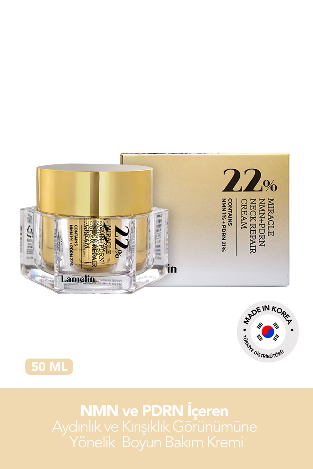 Lamelin NMN ve PDRN İçeren Aydınlık ve Kırışıklık Görünümüne Yönelik Boyun Bakım Kremi Bıotox Neck Cream