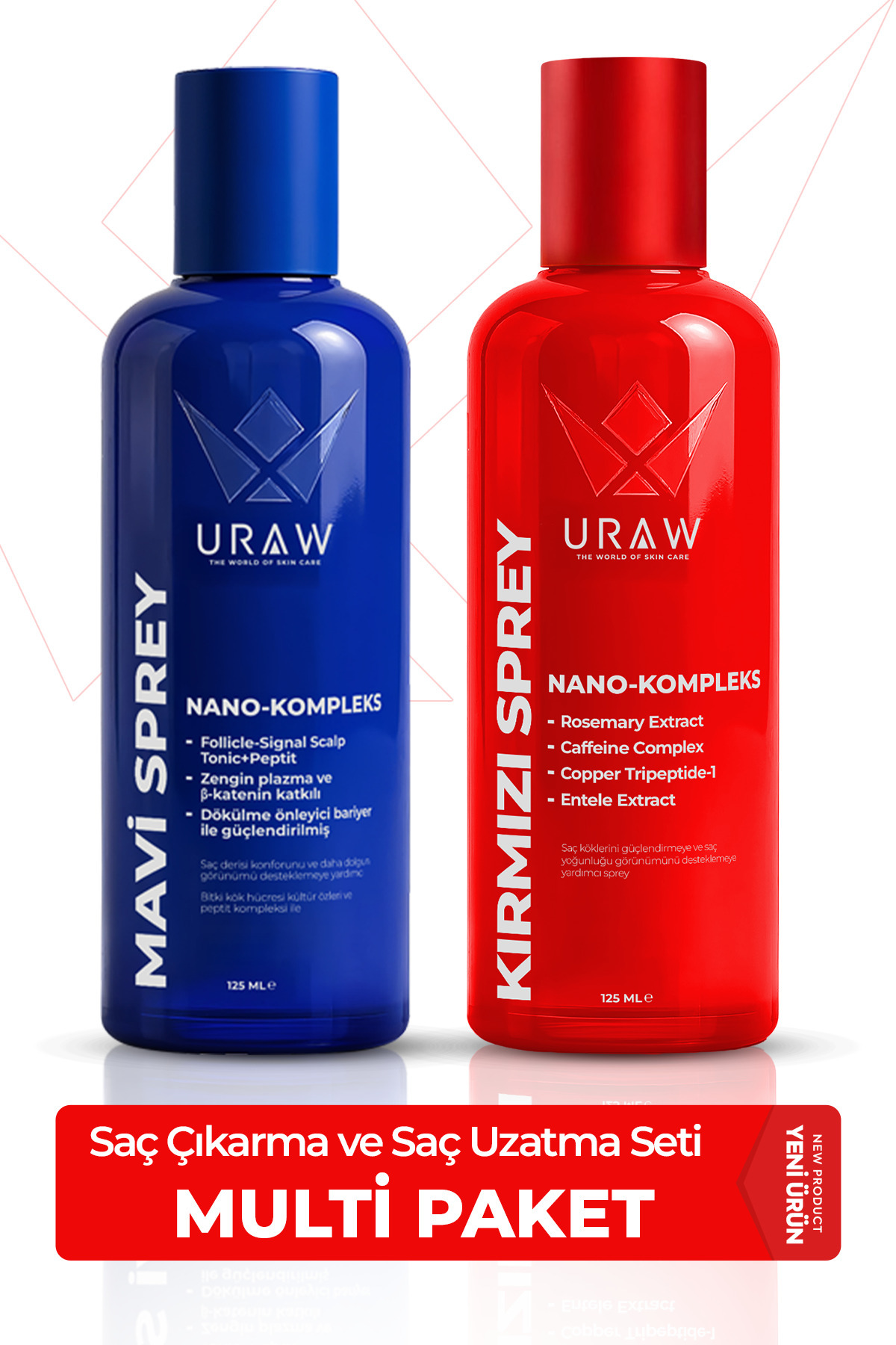 Uraw Mavi & Kırmızı Sprey Seti | Multi Paket