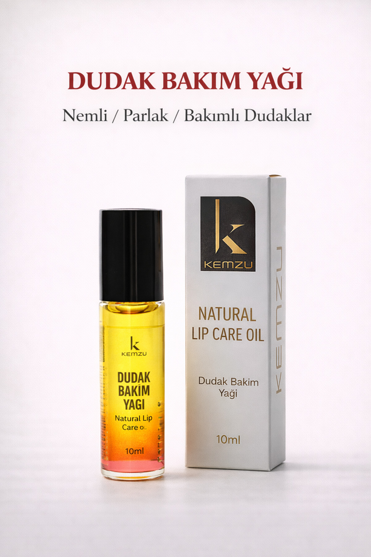KEMZU Dudak Bakım Yağı -Yoğun Nemlendirici & Besleyici Dudak Yağı | Parlaklık Ve Onarıcı Bakım-10 ml