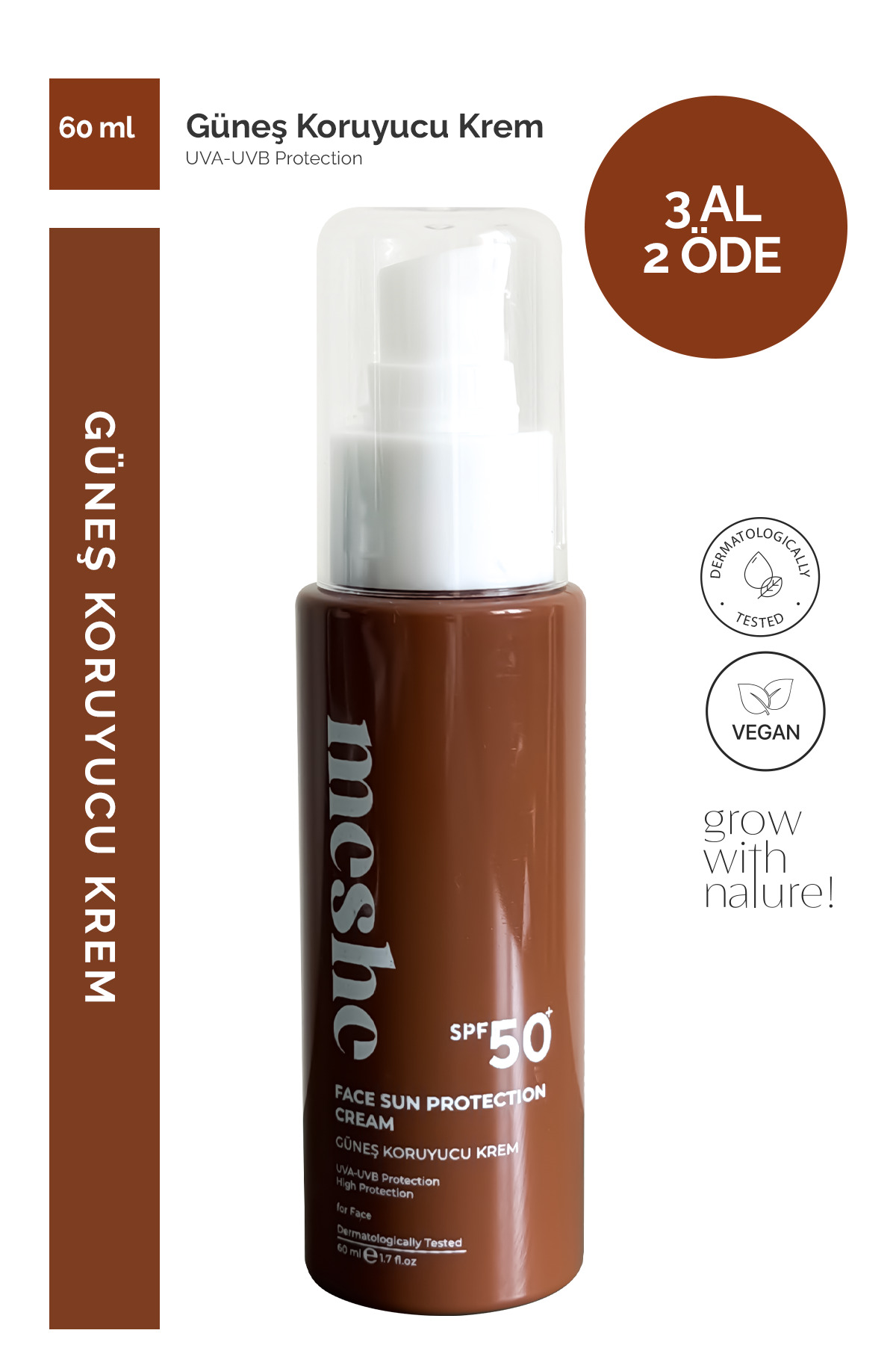 Meshe Güneş Kremi SPF 50+ Yüksek Korumalı Güneş Koruyucu | Nemlendirici ve Hafif Yapılı Günlük Bakım