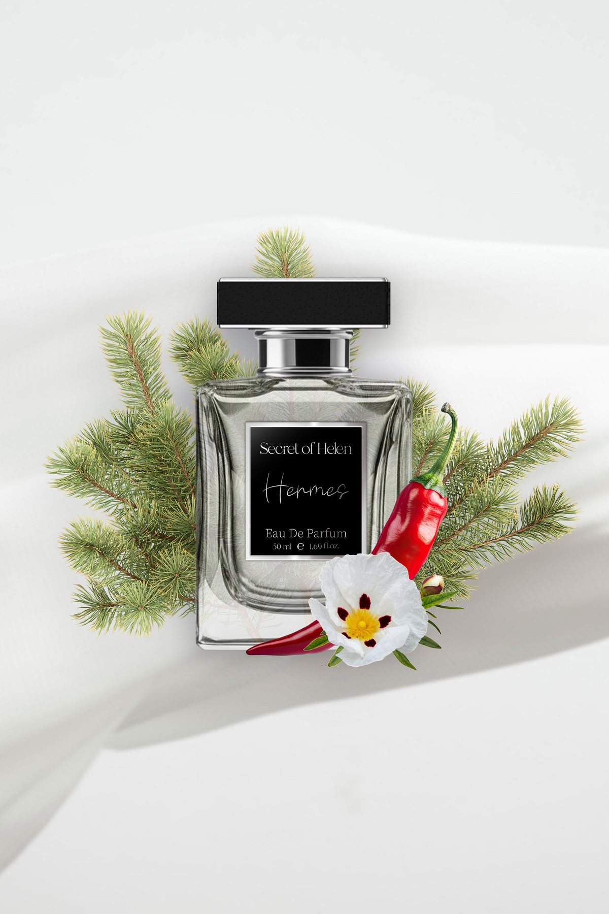 Secret of Helen Hermes EDP Erkek Parfüm, Fresh-Baharatlı, Sardunya, Lavanta, Pembe Biber, Paçuli, Amber, 50ml