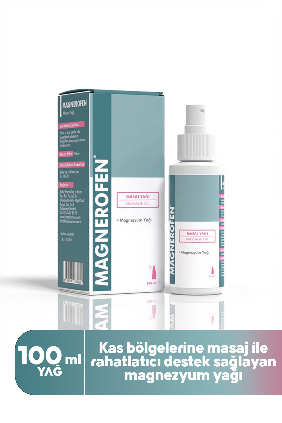 Magnerofen Magnezyum Yağı - Boyun ve Vücut Bölgesi İçin Rahatlatıcı Masaj Spreyi 100 ml