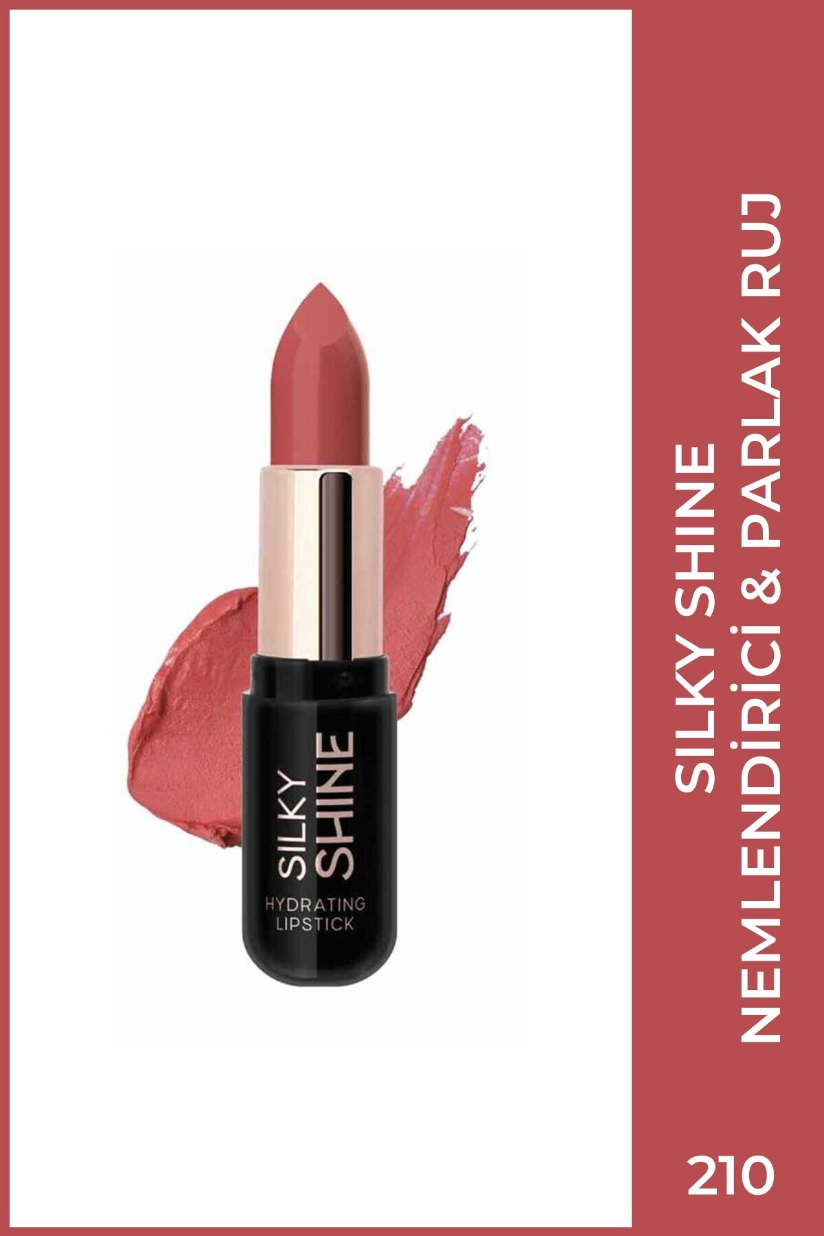 Golden Rose Silky Shine Hydrating Lipstick No:210 - Seramid ve Jojoba Yağlı Nemlendirici Ruj