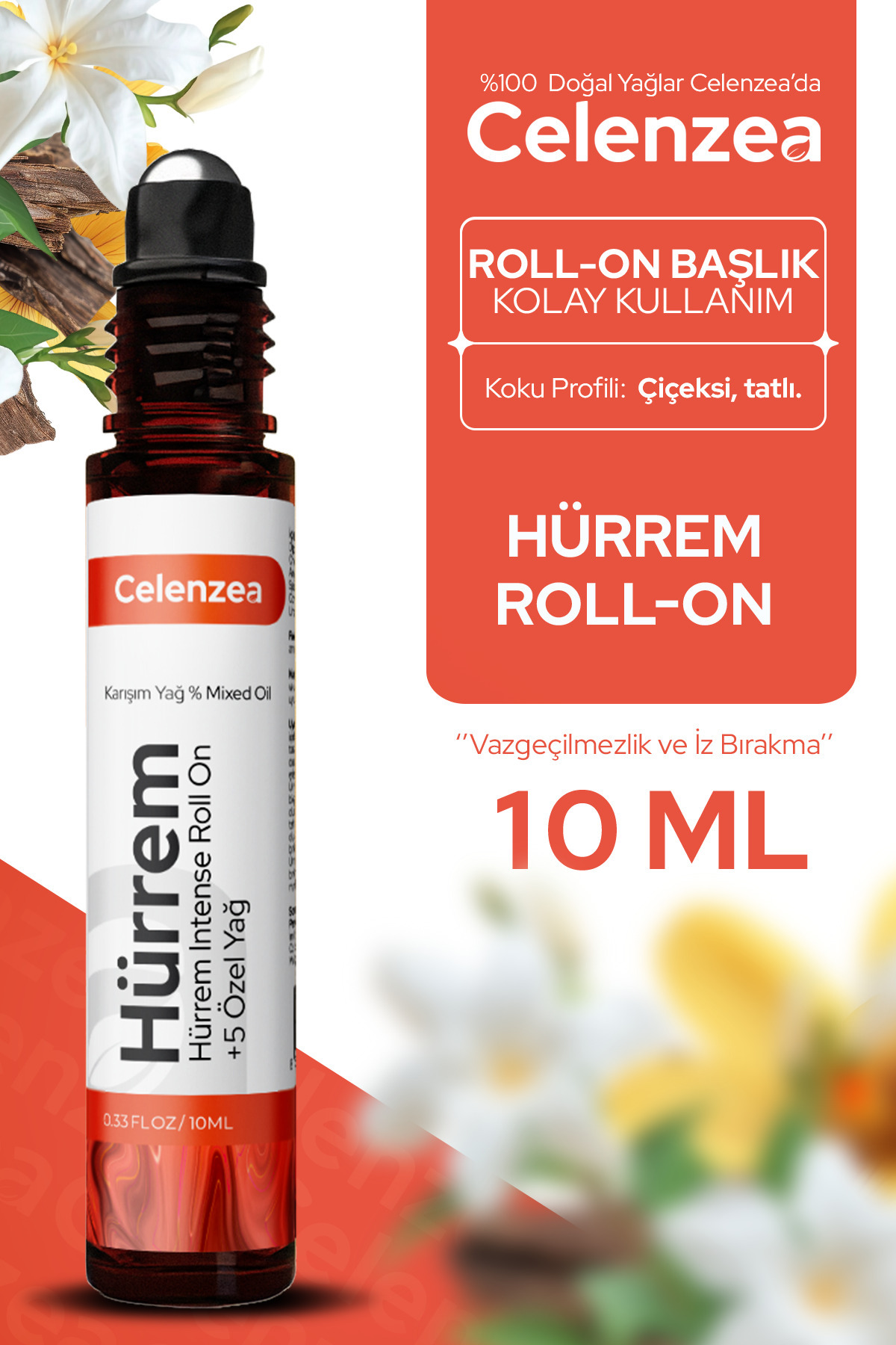 Celenzea Hürrem Karışım Esansiyel Uçucu Yağ Doğal Koku Esansı Hürrem Intense Roll On 10ml