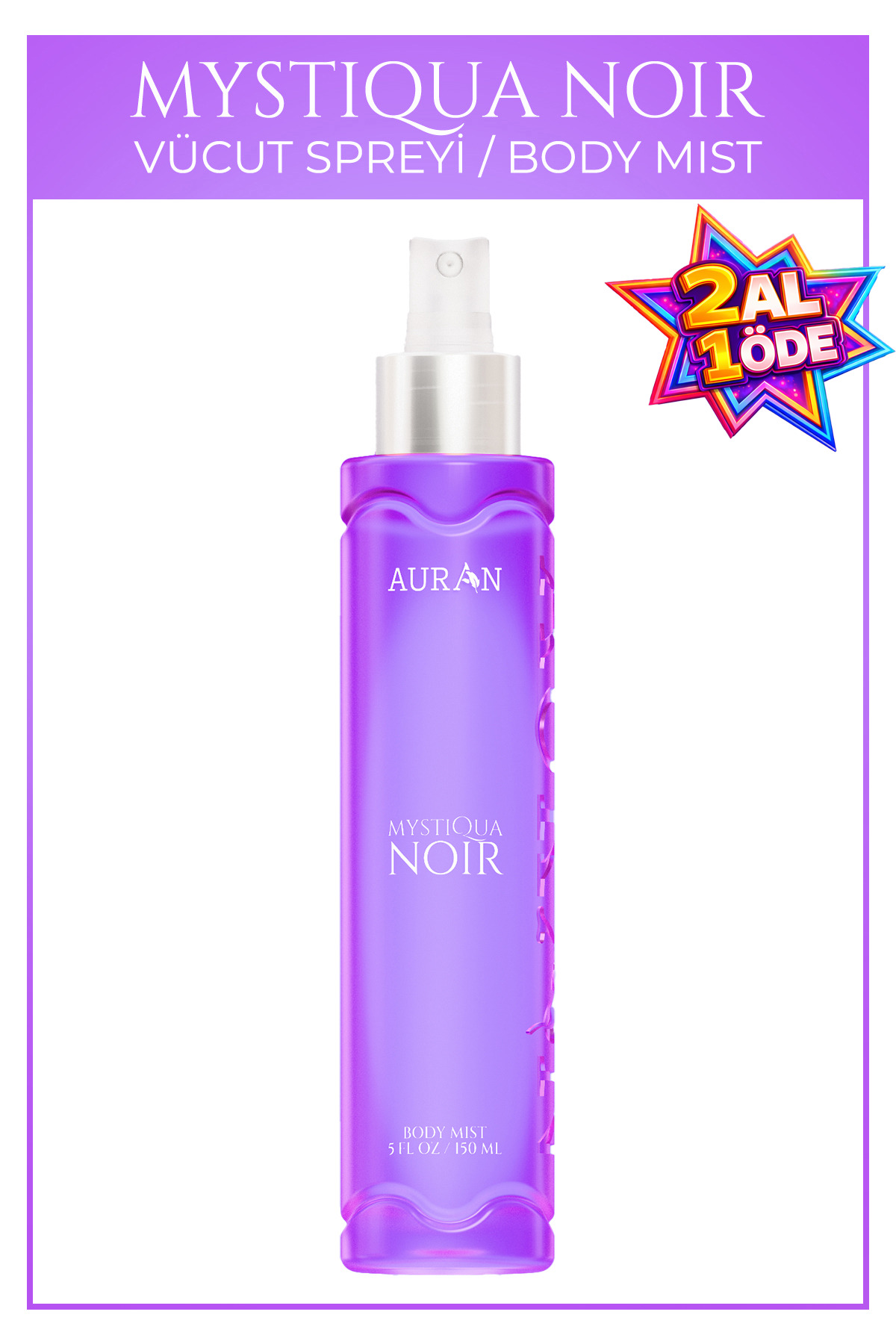 AURAN Mystiqua Noir Parfümlü Kadın Vücut Spreyi Vücut Misti Body Mist Spray 150ml
