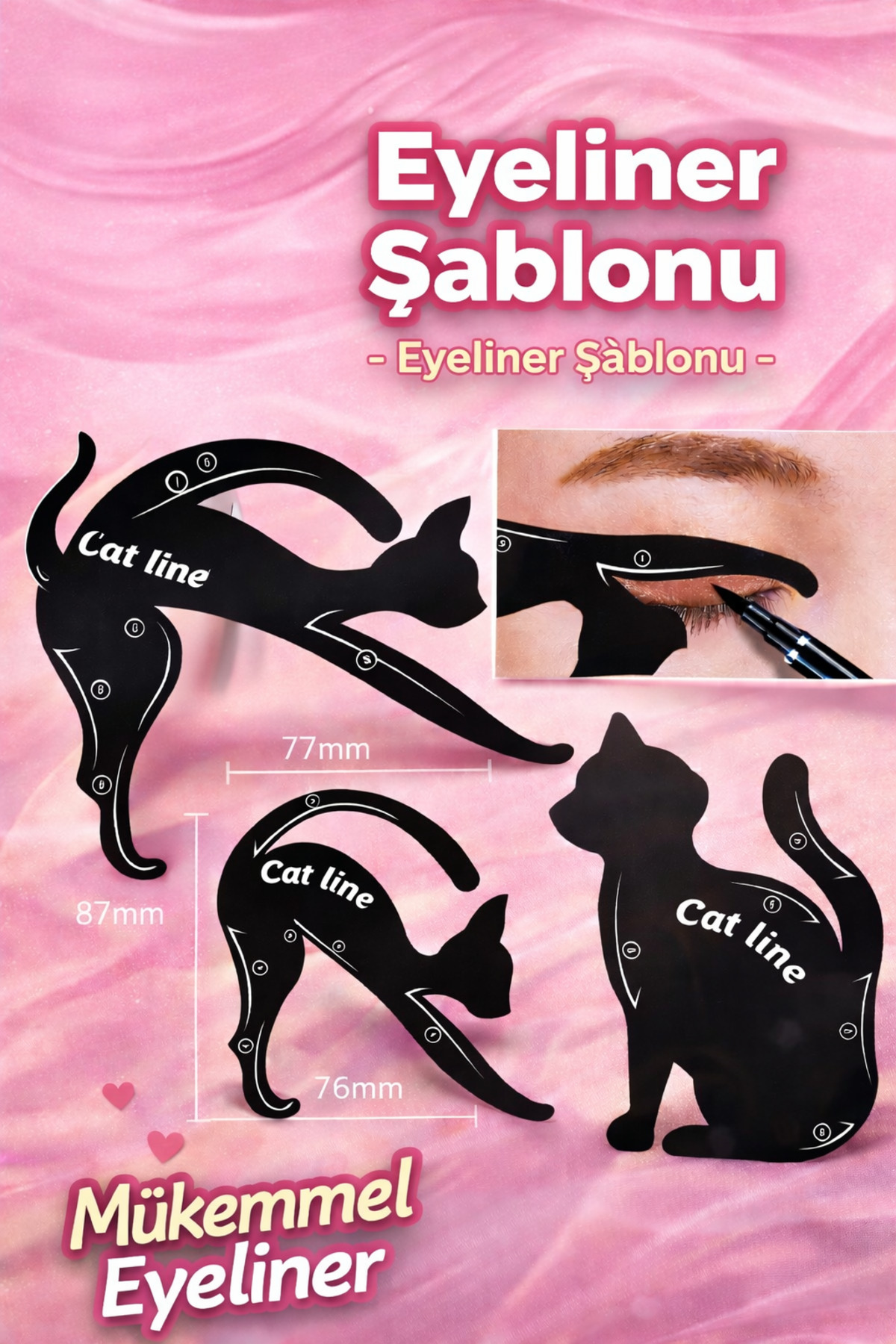 Misyul Eyeliner Şablonu Kedi Gözü Eyeliner Uygulama Aparatı