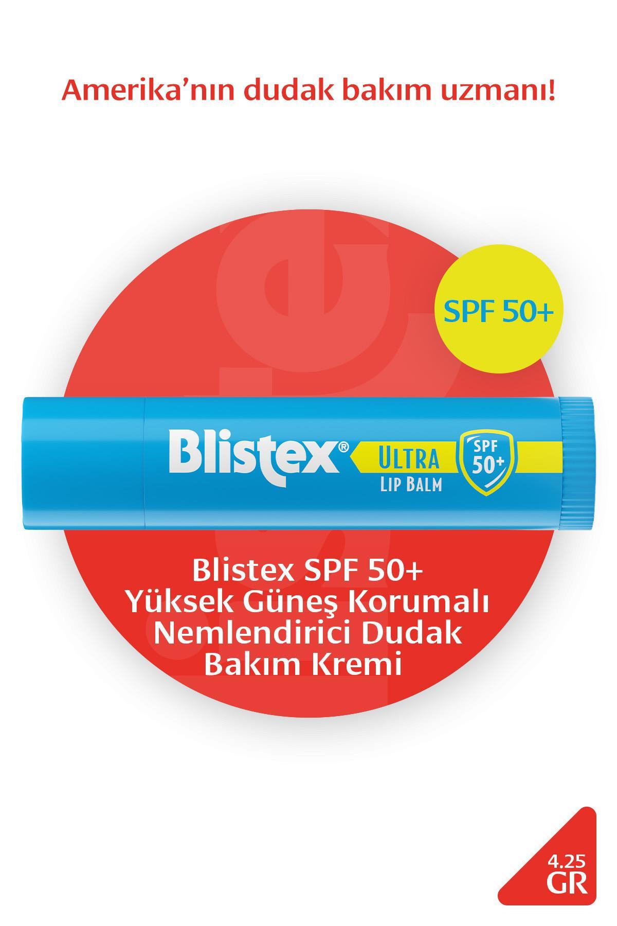 Blistex Ultra SPF50+Yüksek Güneş Korumalı,Vitamin, Antioksidan İçeren Yoğun Nemlendirici Dudak Kremi