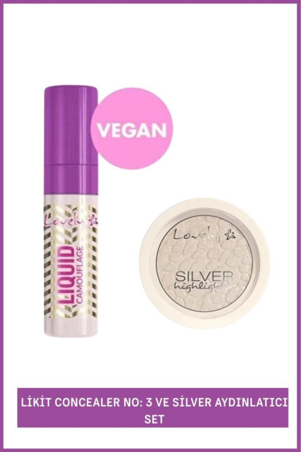 Lovely Likit Concealer No:3 ve Silver Aydınlatıcı Set