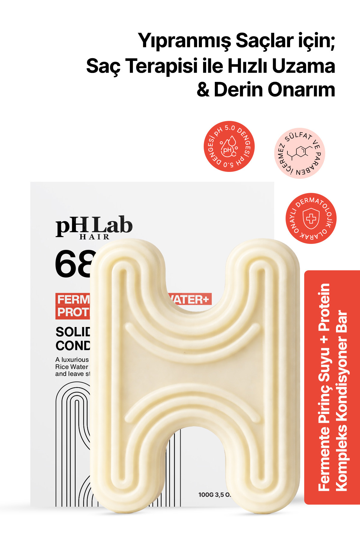 Ph Lab PhLab Hair Fermente Pirinç Suyu & Protein Complex Kondisyoner Bar, Onarıcı, Hızlı Uzama Etkili