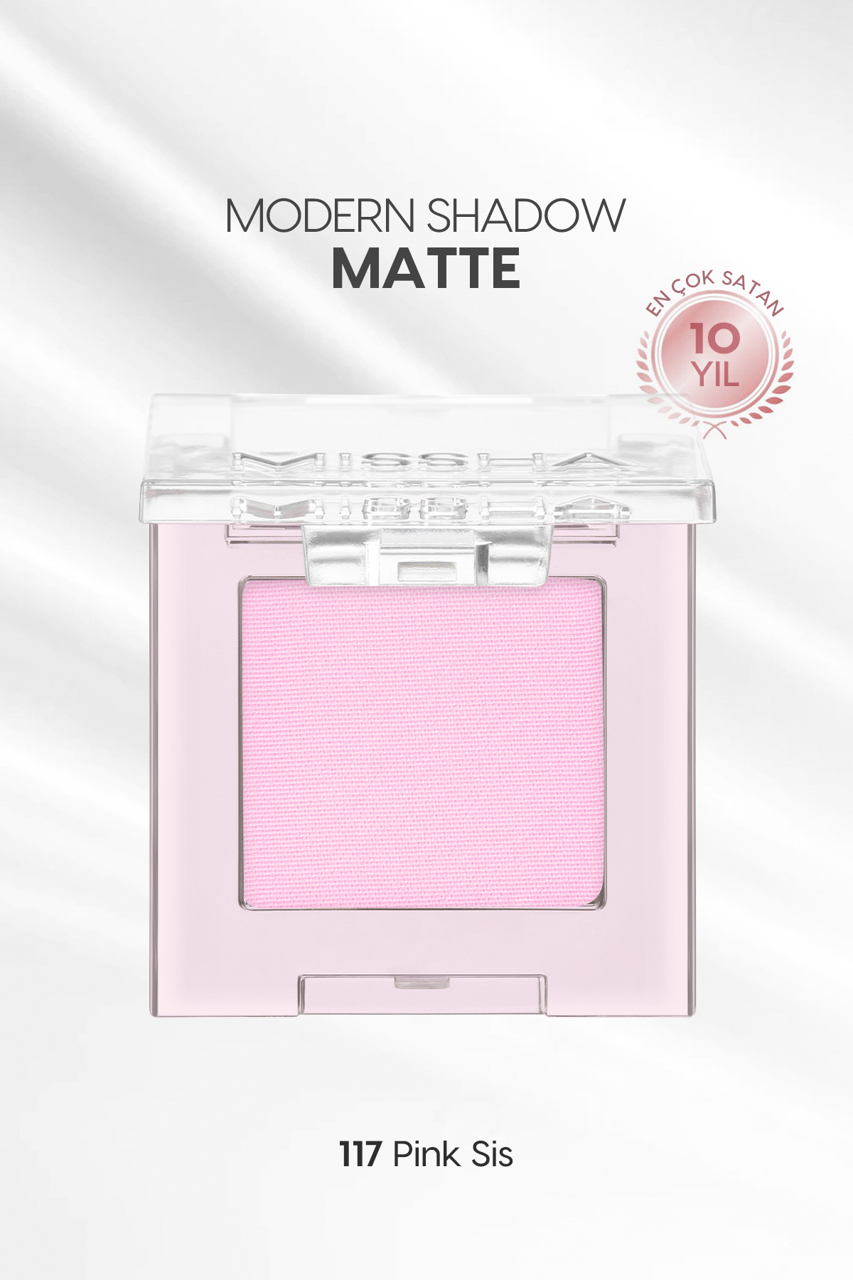 Missha Yumuşak Dokulu, Dökülme Yapmayan Mat Tekli Göz Farı Modern Shadow Matte (117 Pink Sis)