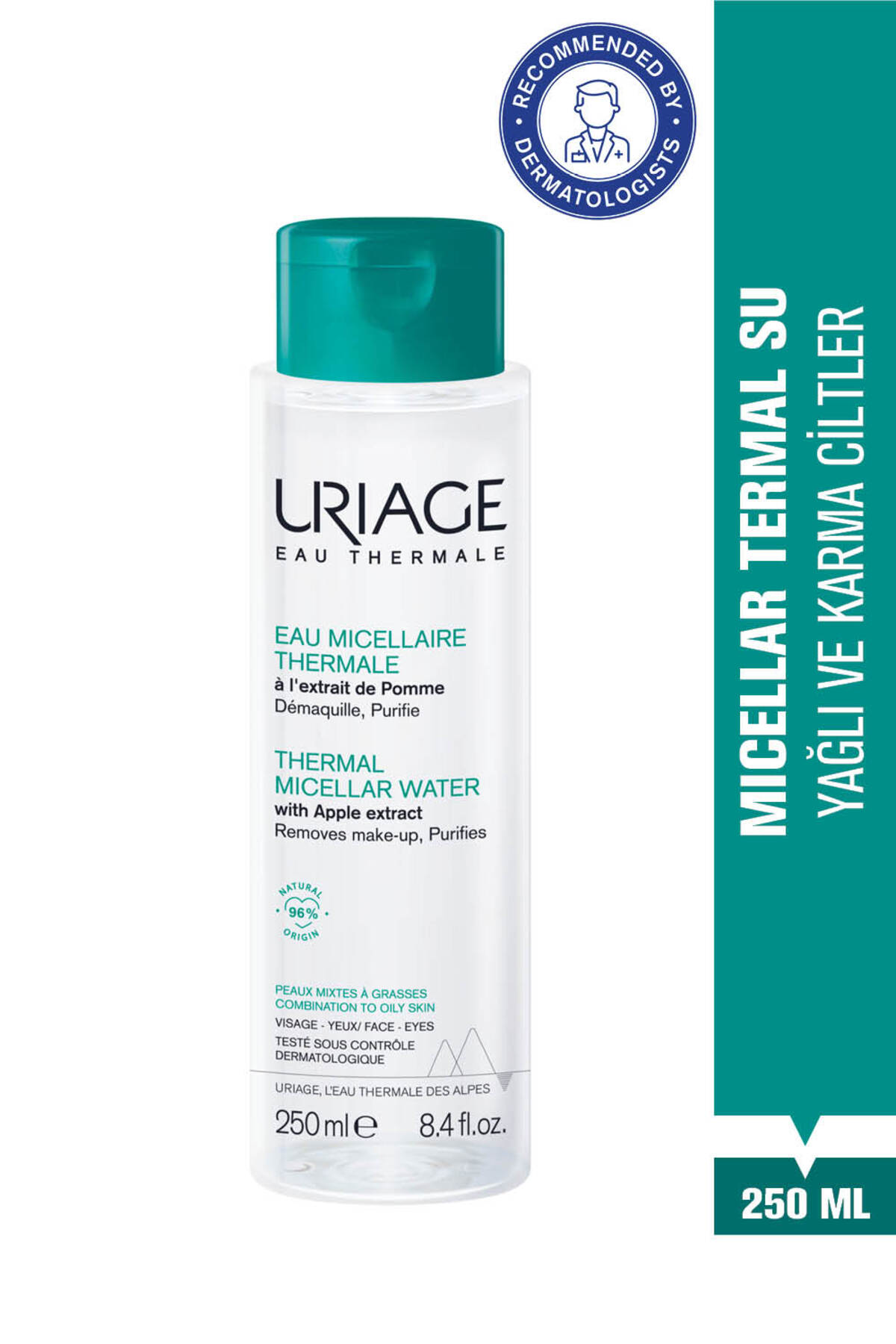 Uriage HYGIENE Micellar Makyaj Temizleme Suyu - Yağlı ve Karma Ciltler için 250 ml