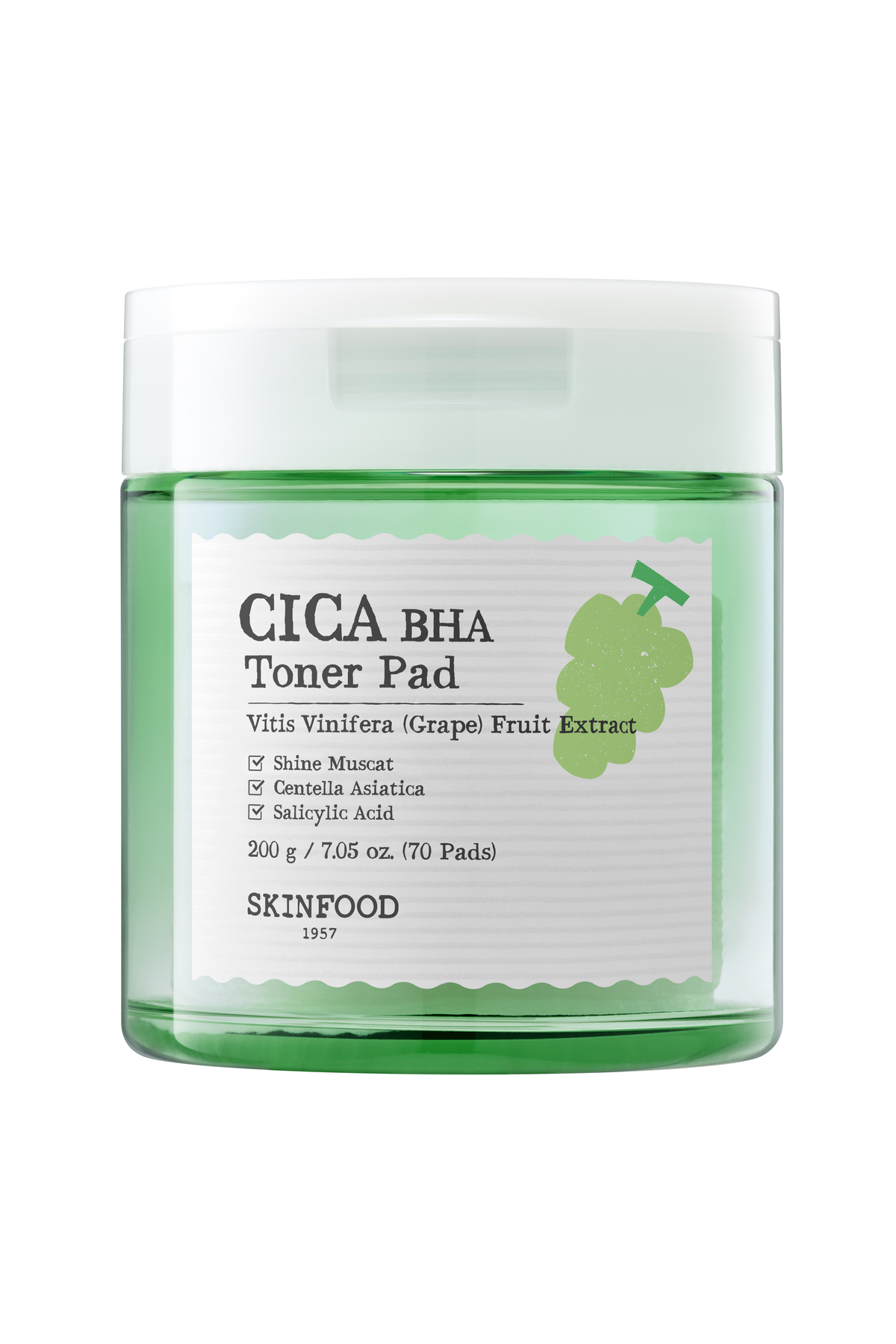 SKINFOOD Shine Muscat Cica BHA Toner Pad 70ea
