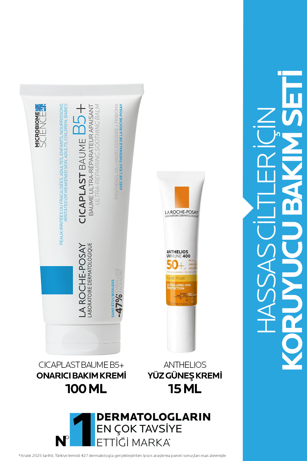 La Roche Posay Hassas Ciltler İçin Koruyucu Bakım Seti: Cicaplast Baume 100ml & Anthelios Uvmune Fluid 15ml
