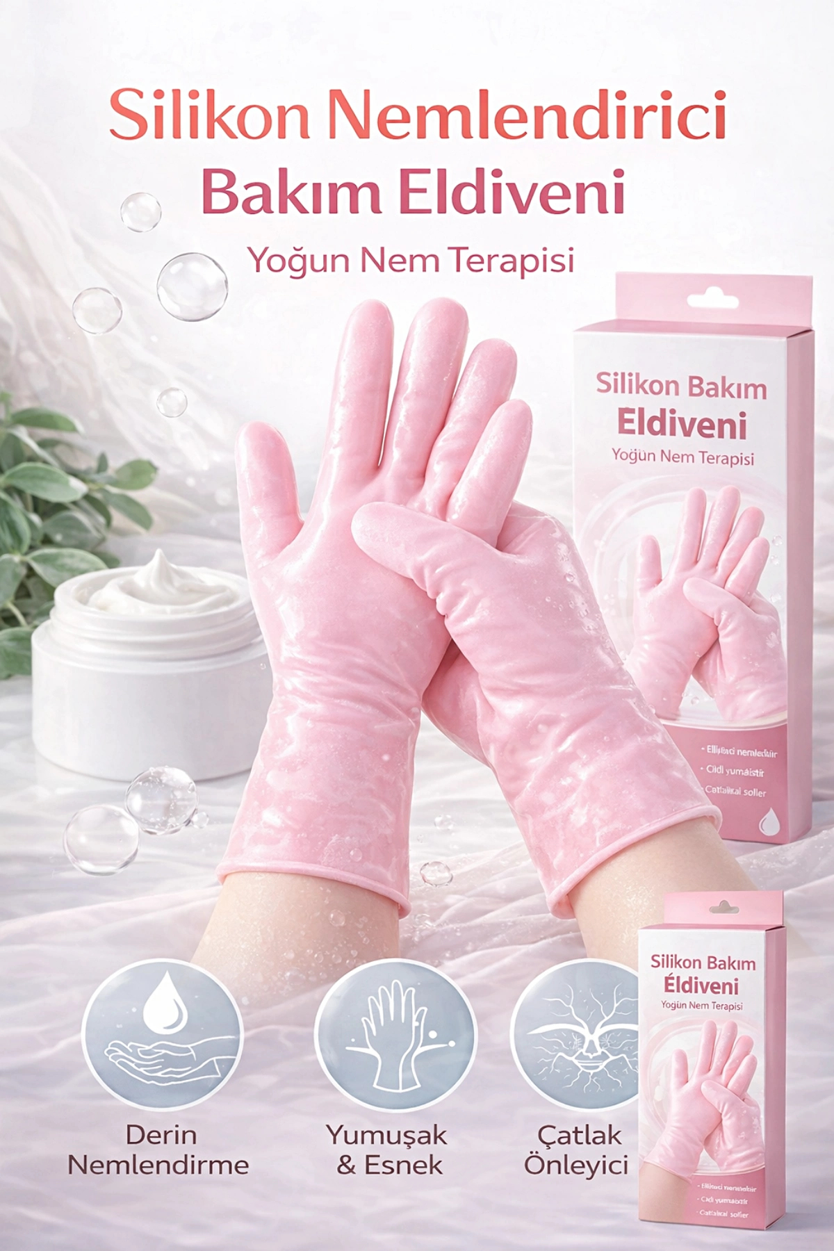 Tilbe Home Silikon El Bakım Eldiveni Nemlendirici Çatlama Önleyici Peelingi Jel Çatlak Önleyici Ölü Deri Atıcı