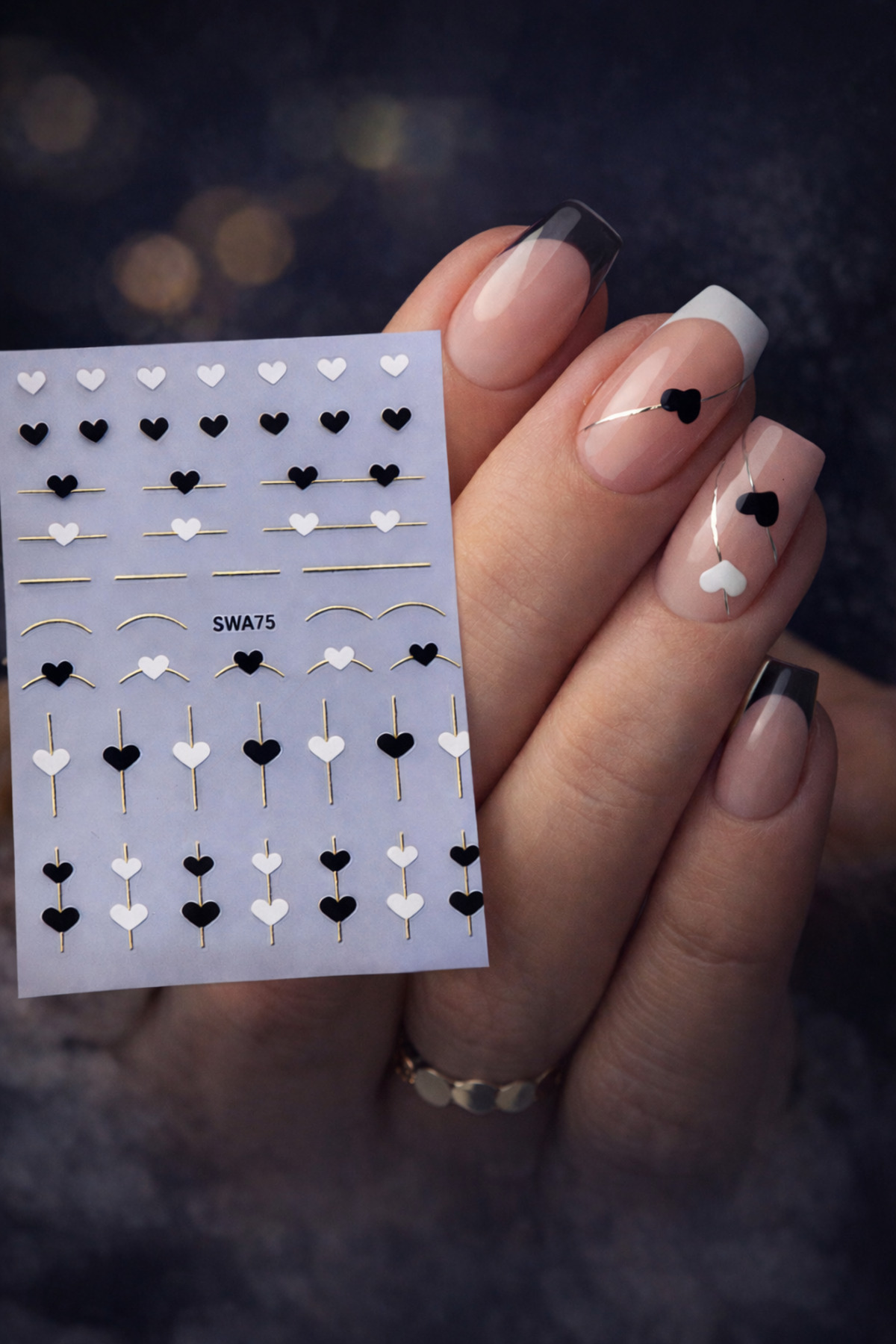 MİNİFİYONK Tırnak Sticker Protez Tırnak Kalıcı Oje Süsleme, Nail Art Sticker