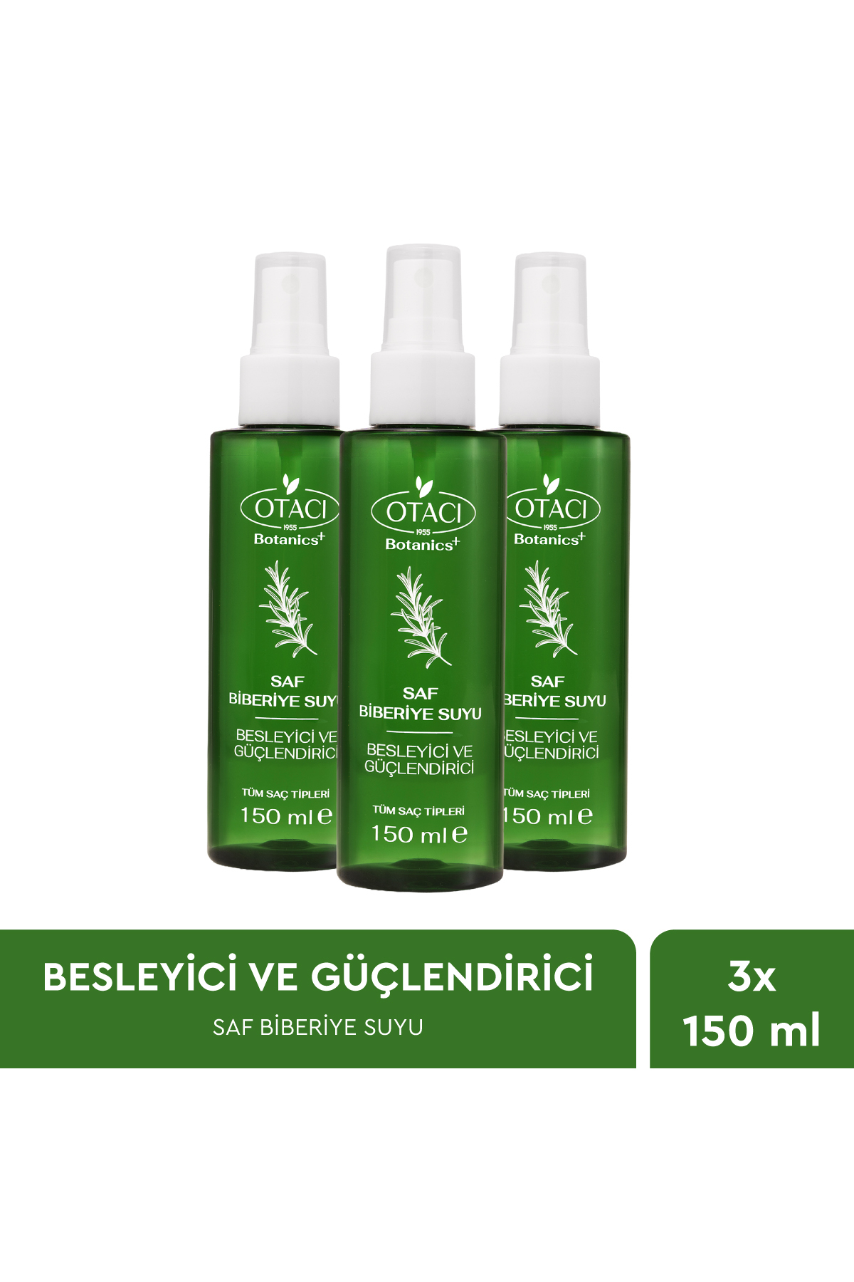 Otacı Botanics+ Saf Biberiye Suyu Tonik Üçlü Paket