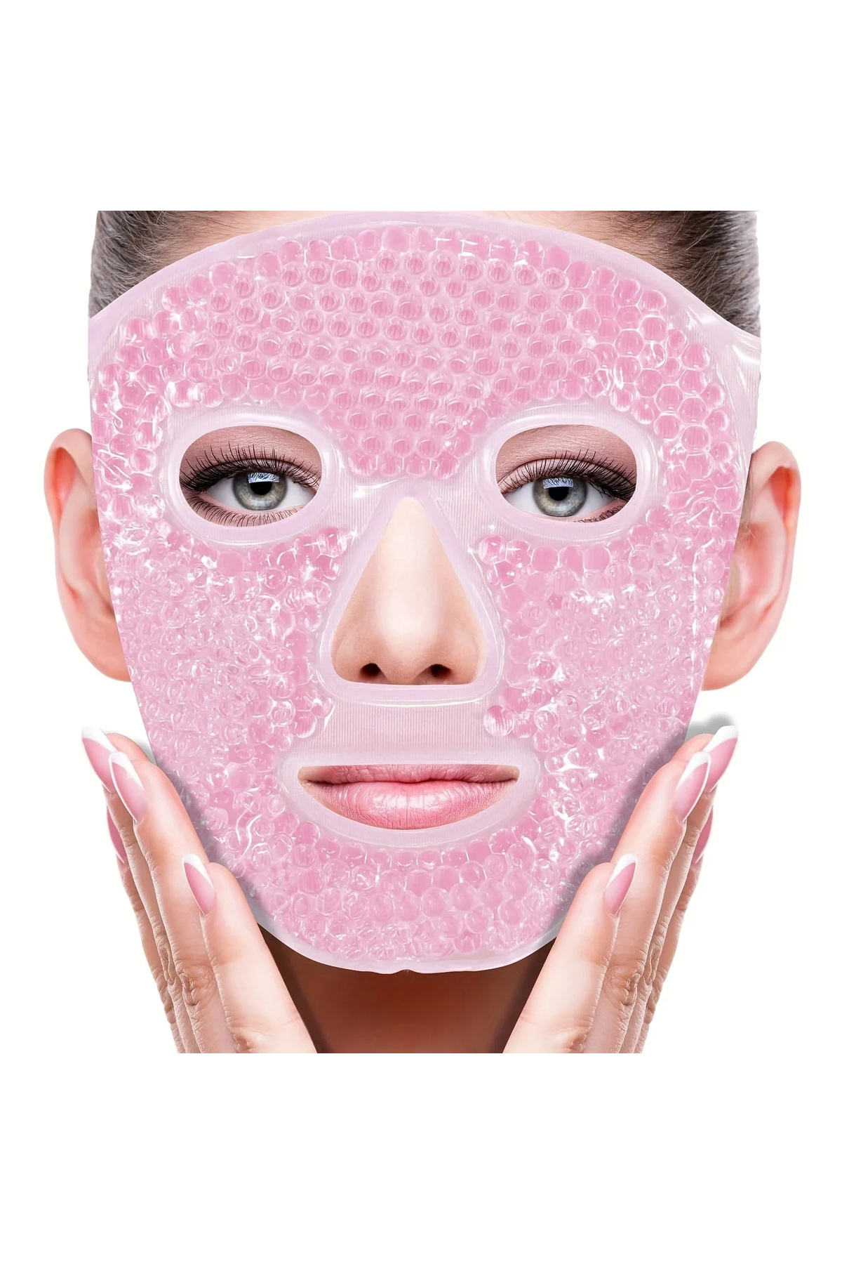 Terapi Jel Yüz Maskesi Soğuk Ve Sıcak Boncuklu Ayarlanabilir Maske (pembe)