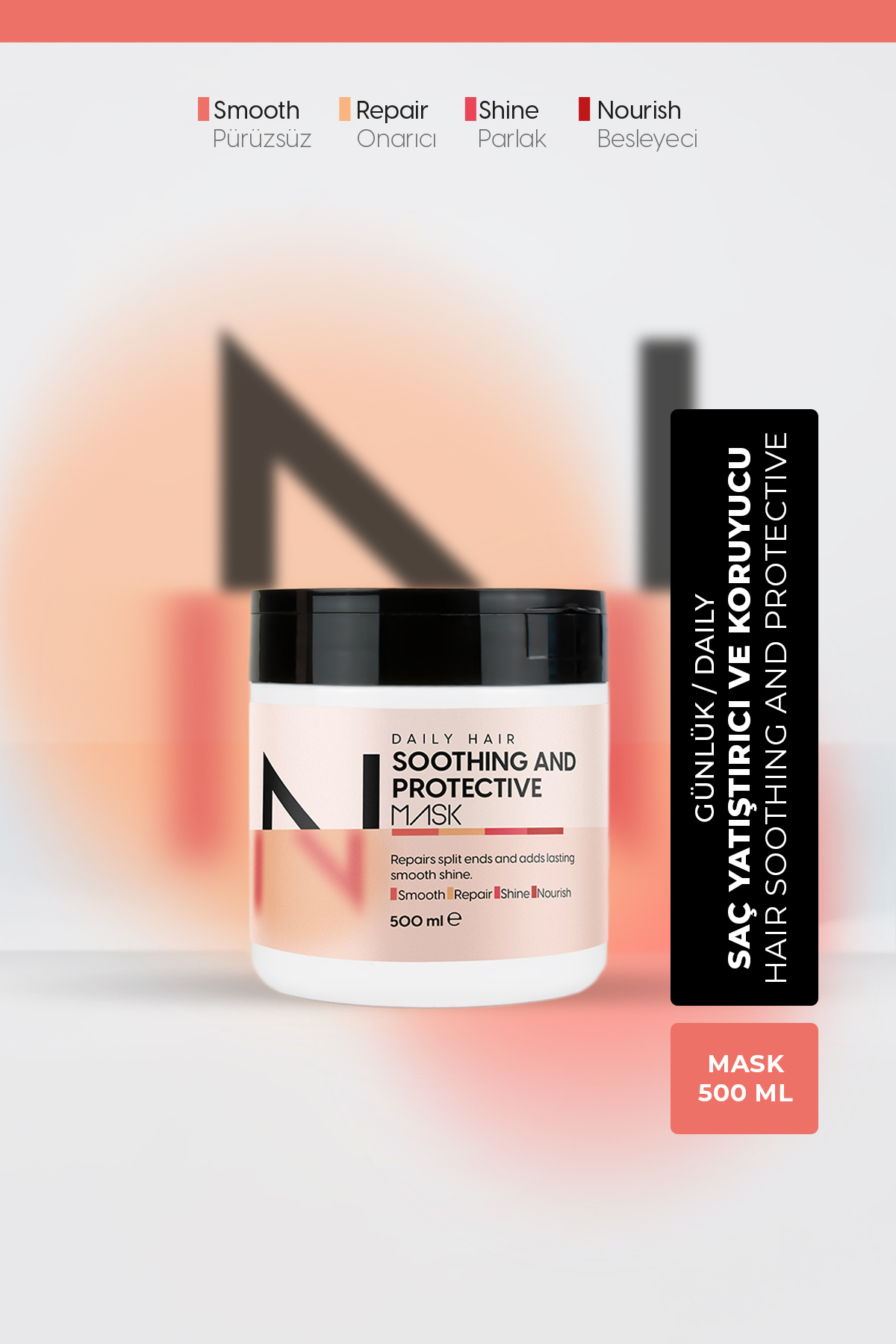 Native Base Sakinleştirici ve Koruyucu Maske 500 ml Saçı Besler, Nemlendirir ve Elektriklenmeyi Önler