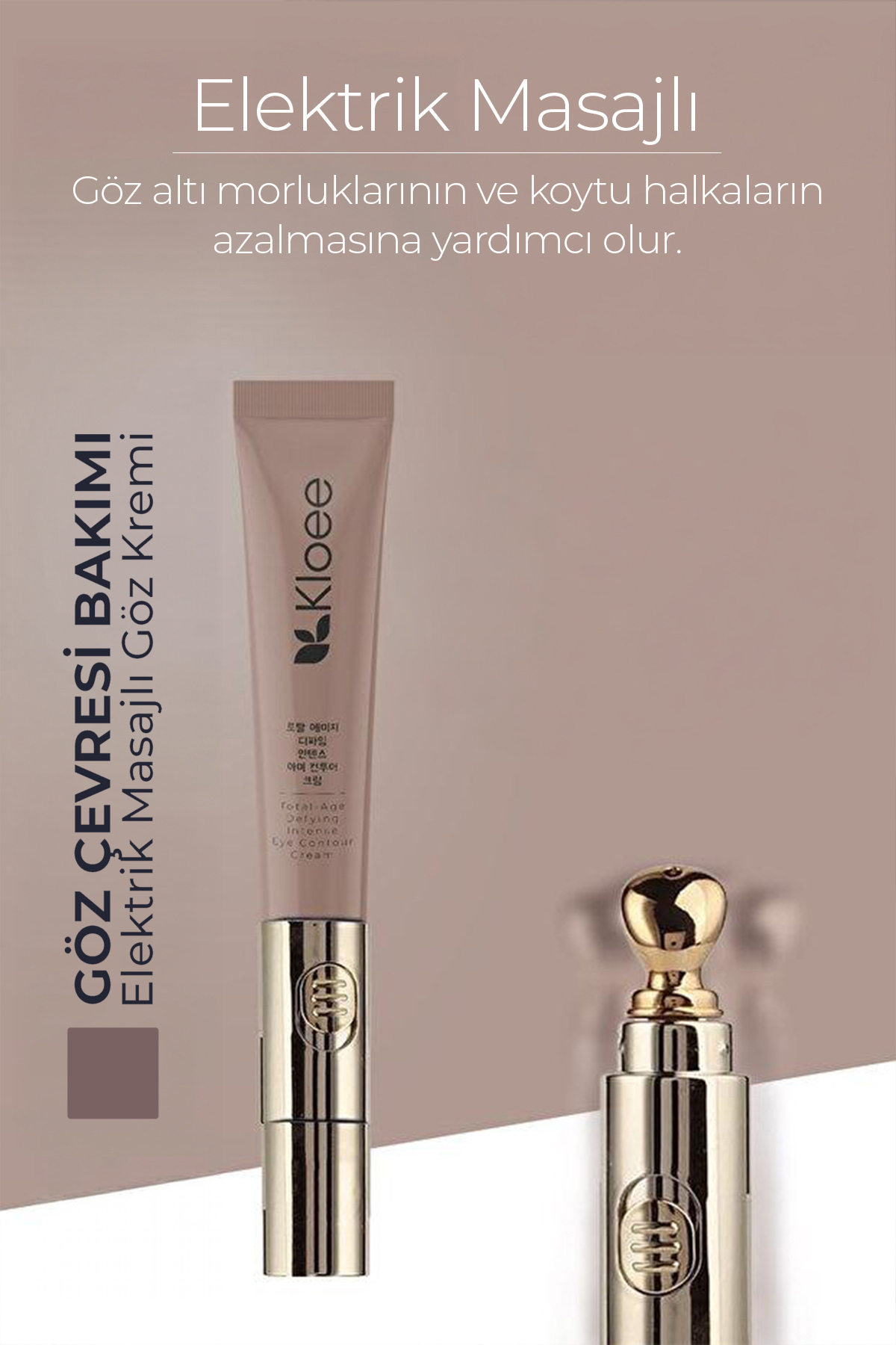Kloee Yaşlanma ve Kırışıklık Karşıtı Titreşimli Elektrik Masajlı Göz Altı Halka ve Morluk Bakım Kremi 20ml