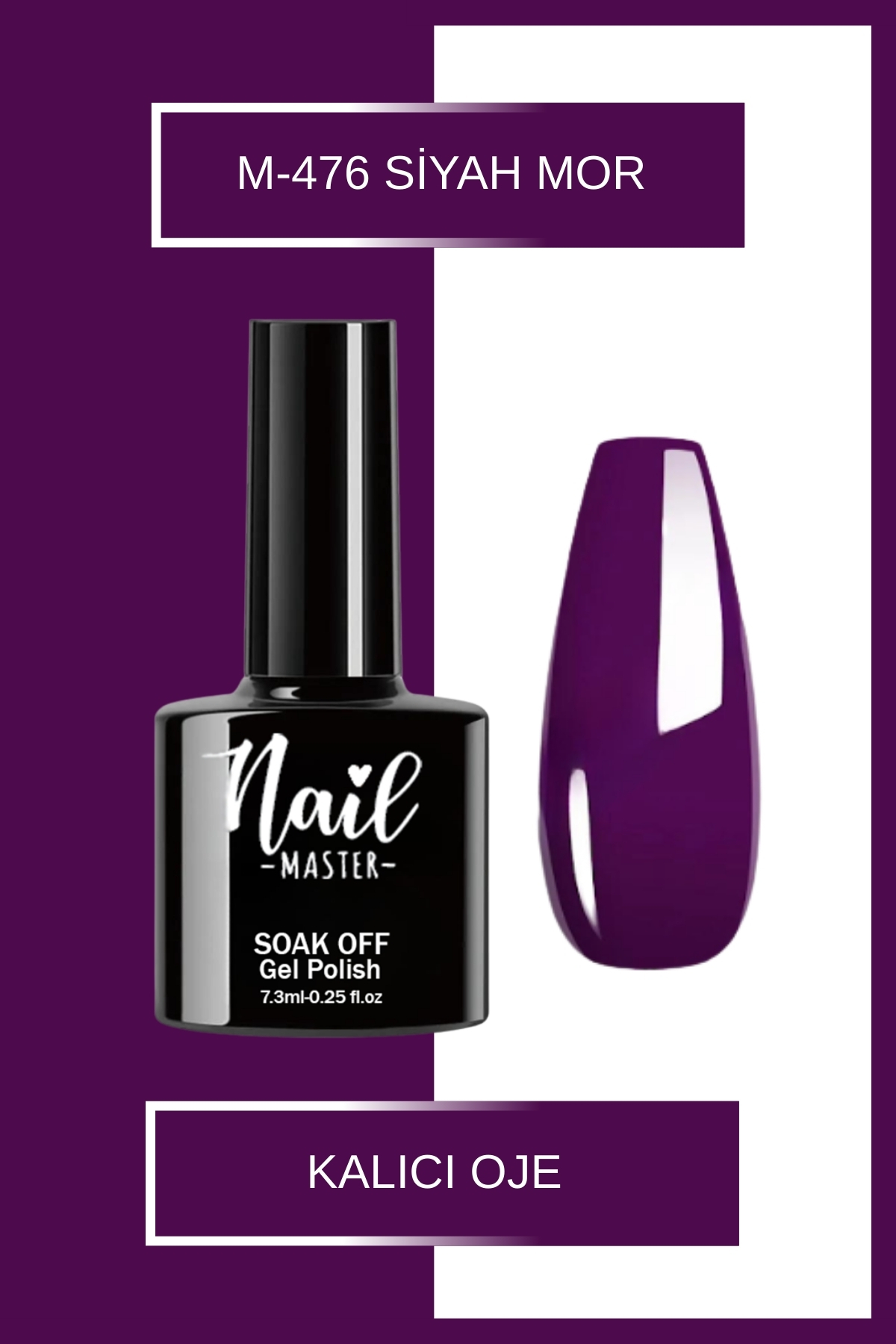 Nail Master M476 Kalıcı Oje 7,3ml Siyah Mor