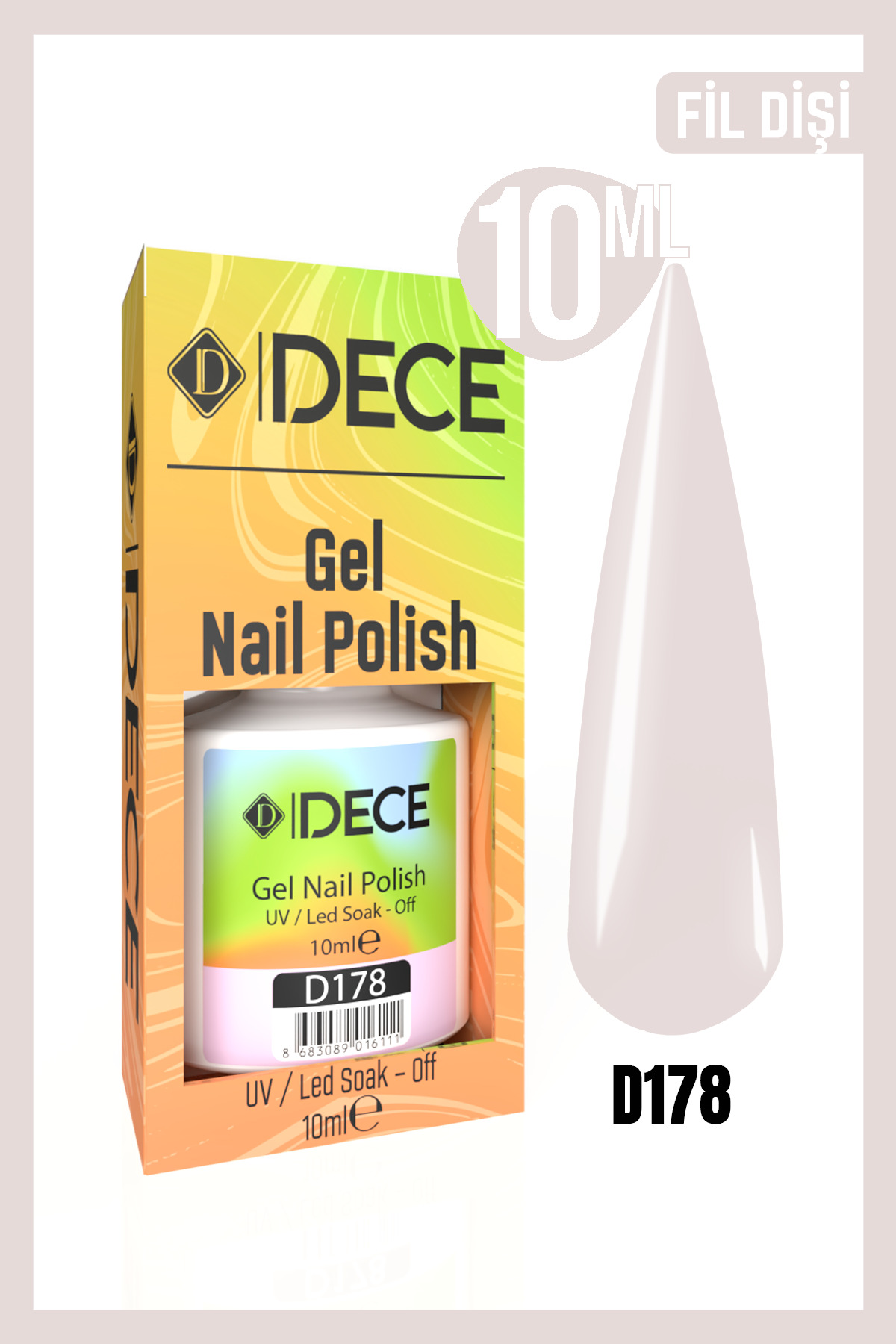 d dece Kalıcı Oje UV Led D178 (NUDE SERİSİ)10ml