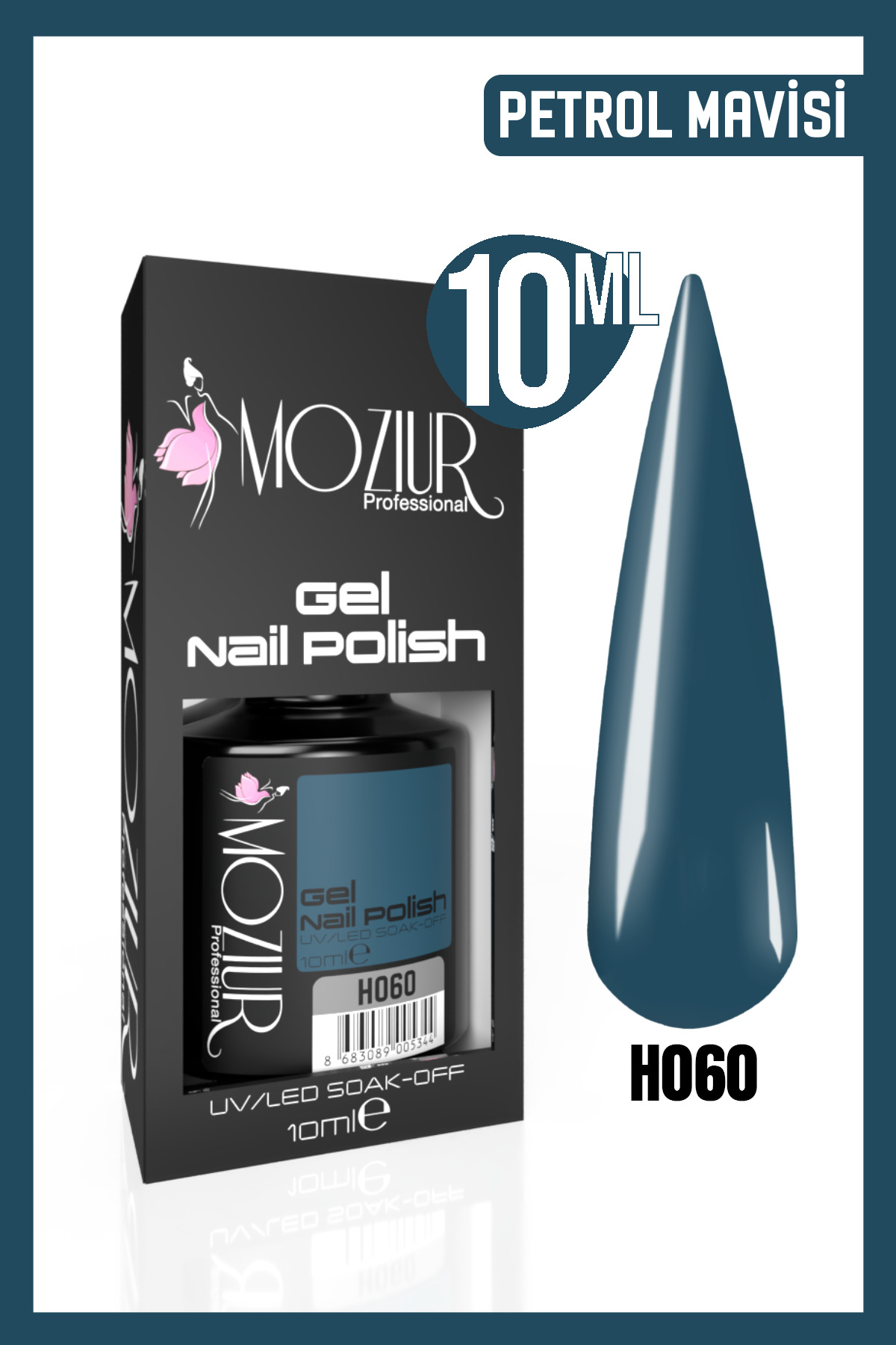 MOZIUR Kalıcı Oje Uv Led H060 (MAVİ SERİSİ) 10ml